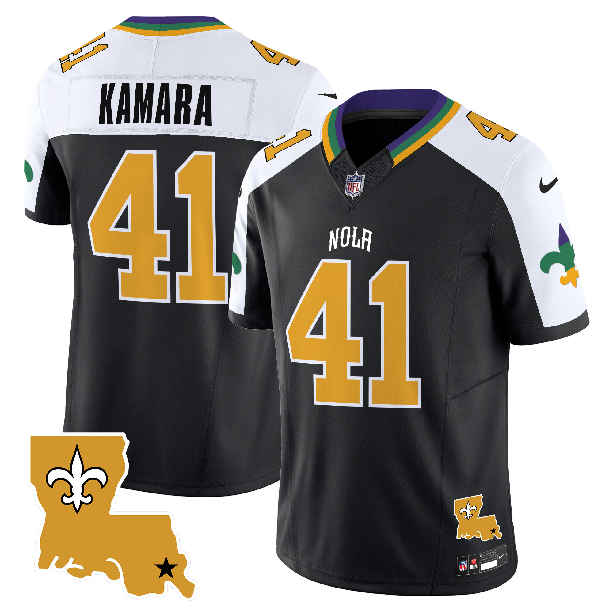 Alvin Kamara Men's New Orleans Saints 2024 New Orleans City Vapor Limited Alternate Jersey - All Stitched