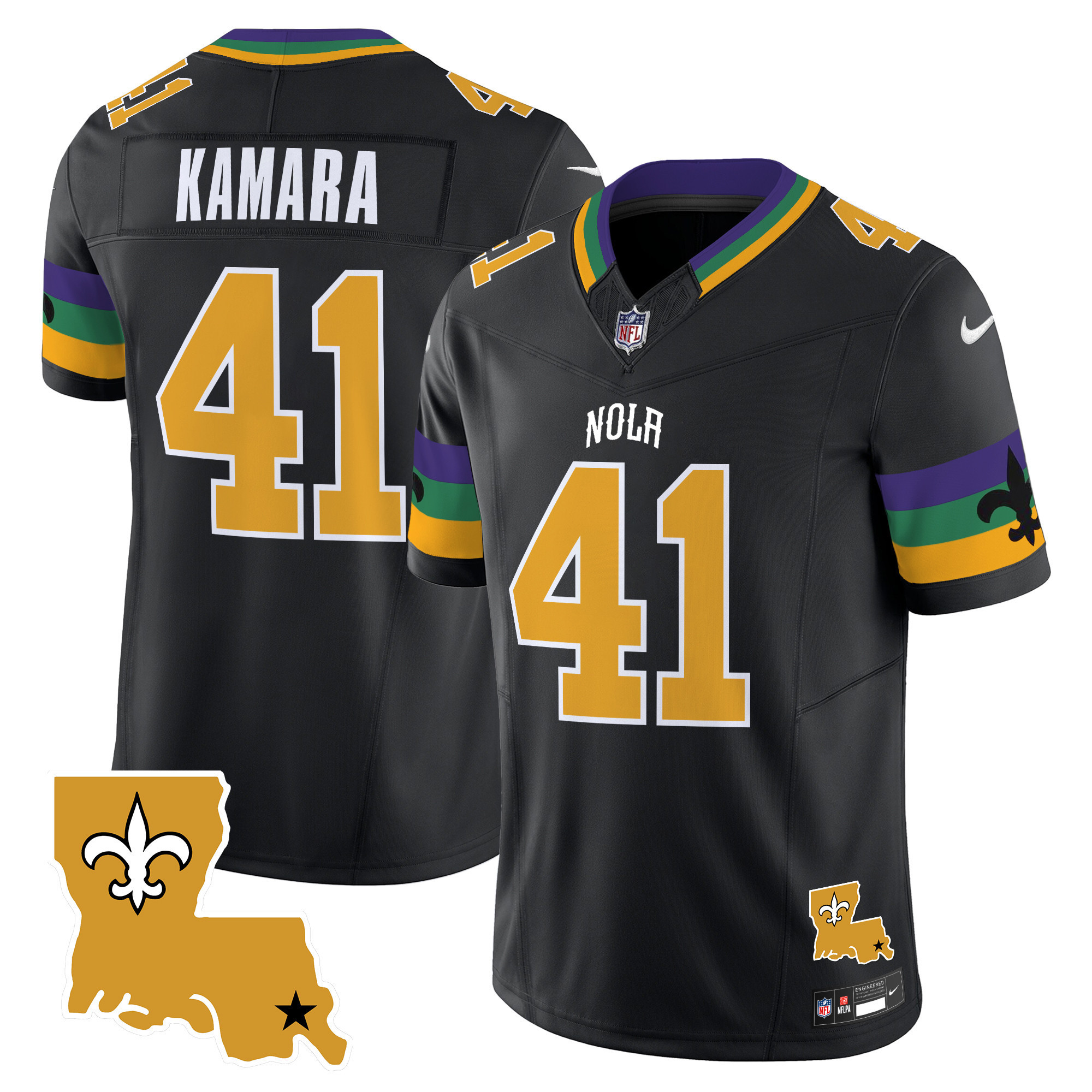 Alvin Kamara Men's New Orleans Saints 2024 New Orleans City Vapor Limited Black Jersey - All Stitched