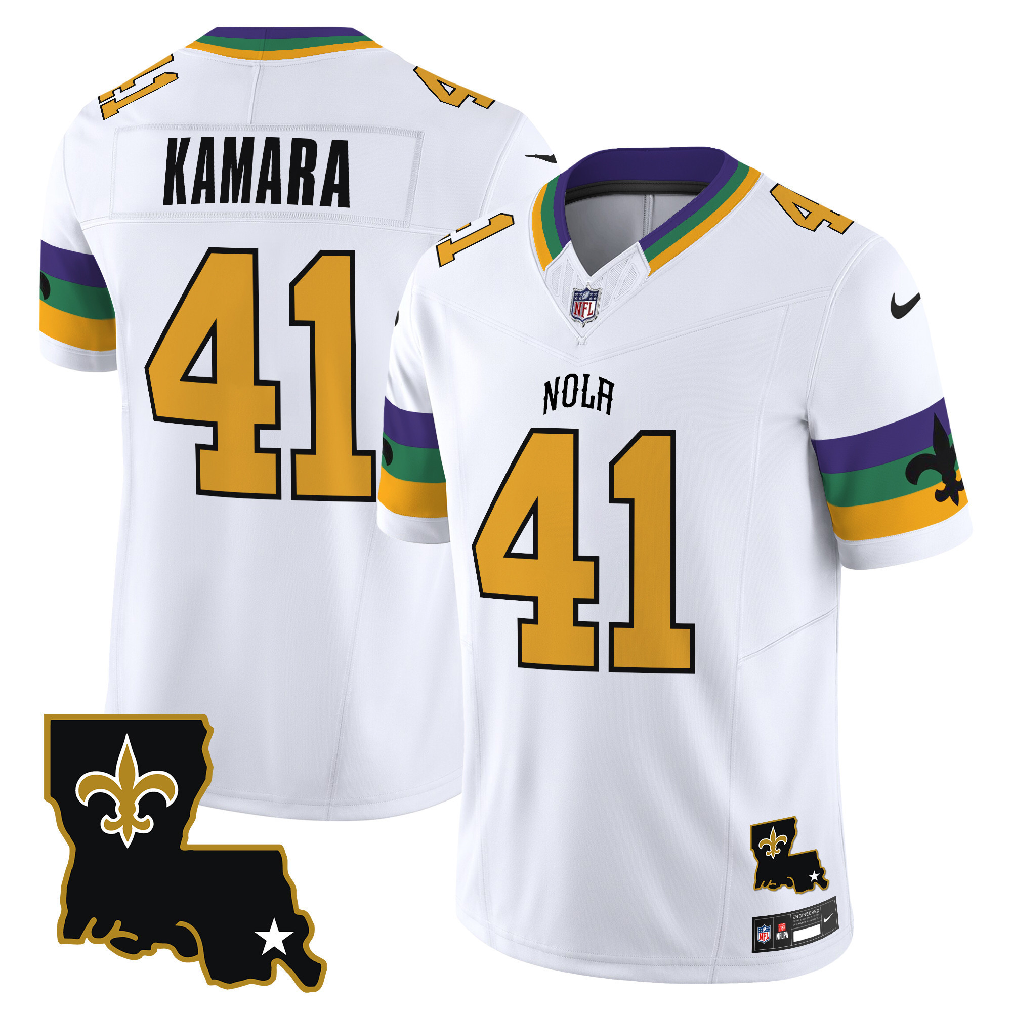 Alvin Kamara Men's New Orleans Saints 2024 New Orleans City Vapor Limited White Jersey - All Stitched
