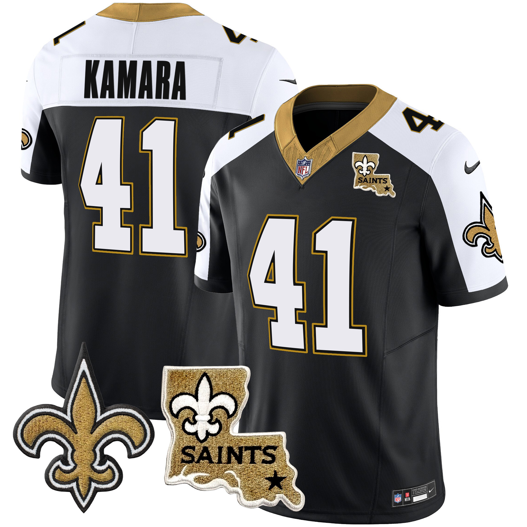 Alvin Kamara Men's New Orleans Saints Vapor Limited Alternate Jersey - All Stitched