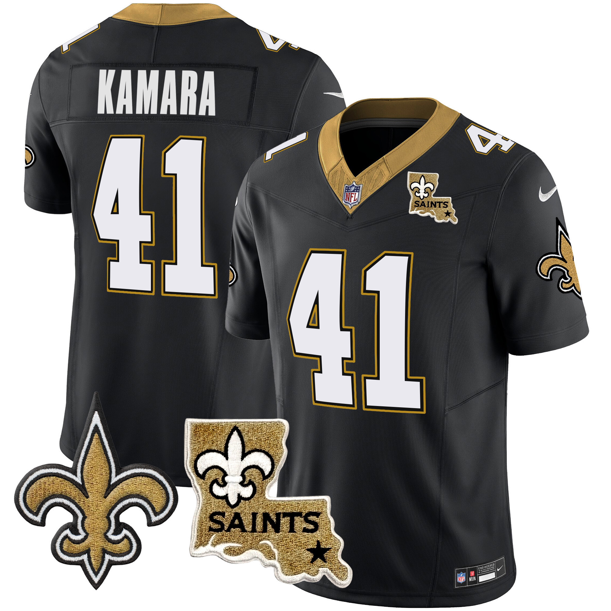 Alvin Kamara Men's New Orleans Saints Vapor Limited Black Jersey - All Stitched