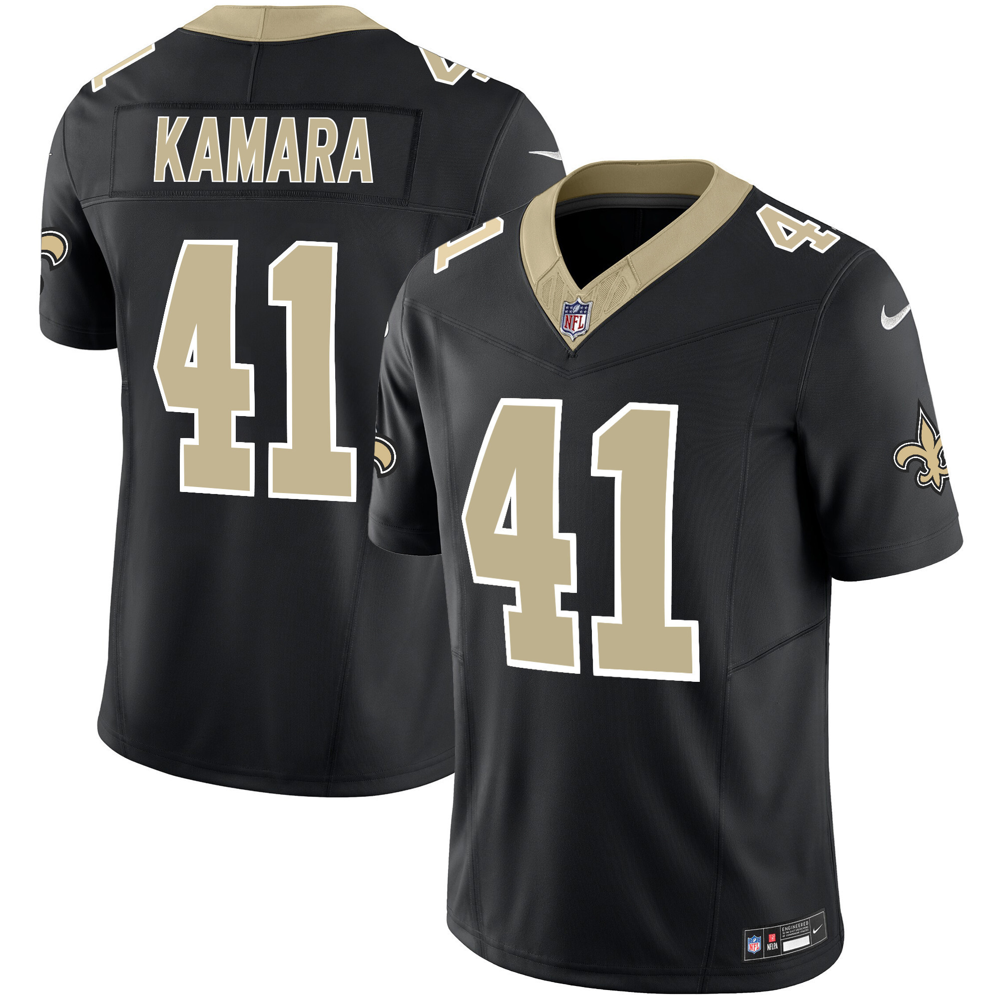 Alvin Kamara Men's New Orleans Saints Vapor Limited Black Jersey - All Stitched