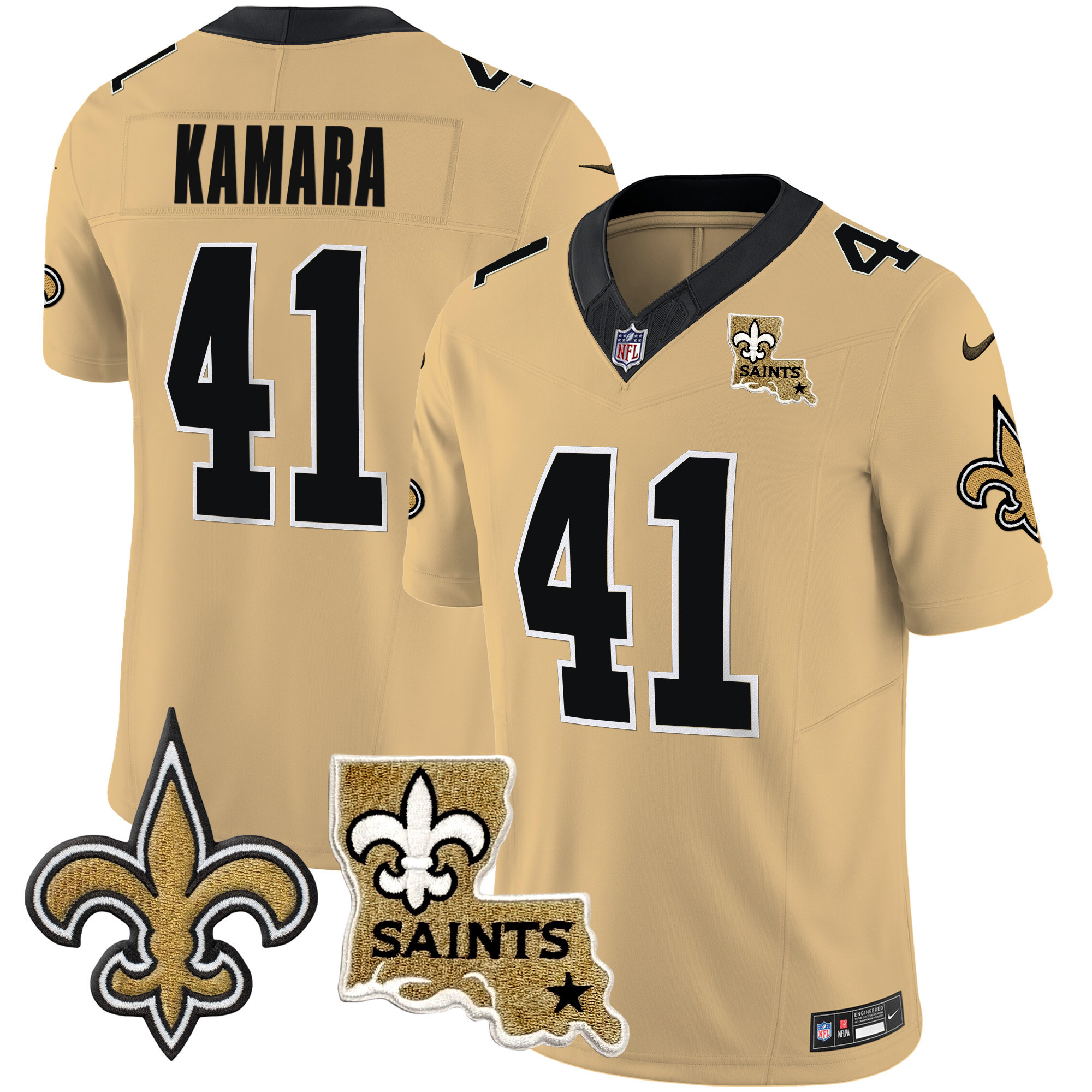 Alvin Kamara Men's New Orleans Saints Vapor Limited Gold Jersey - All Stitched