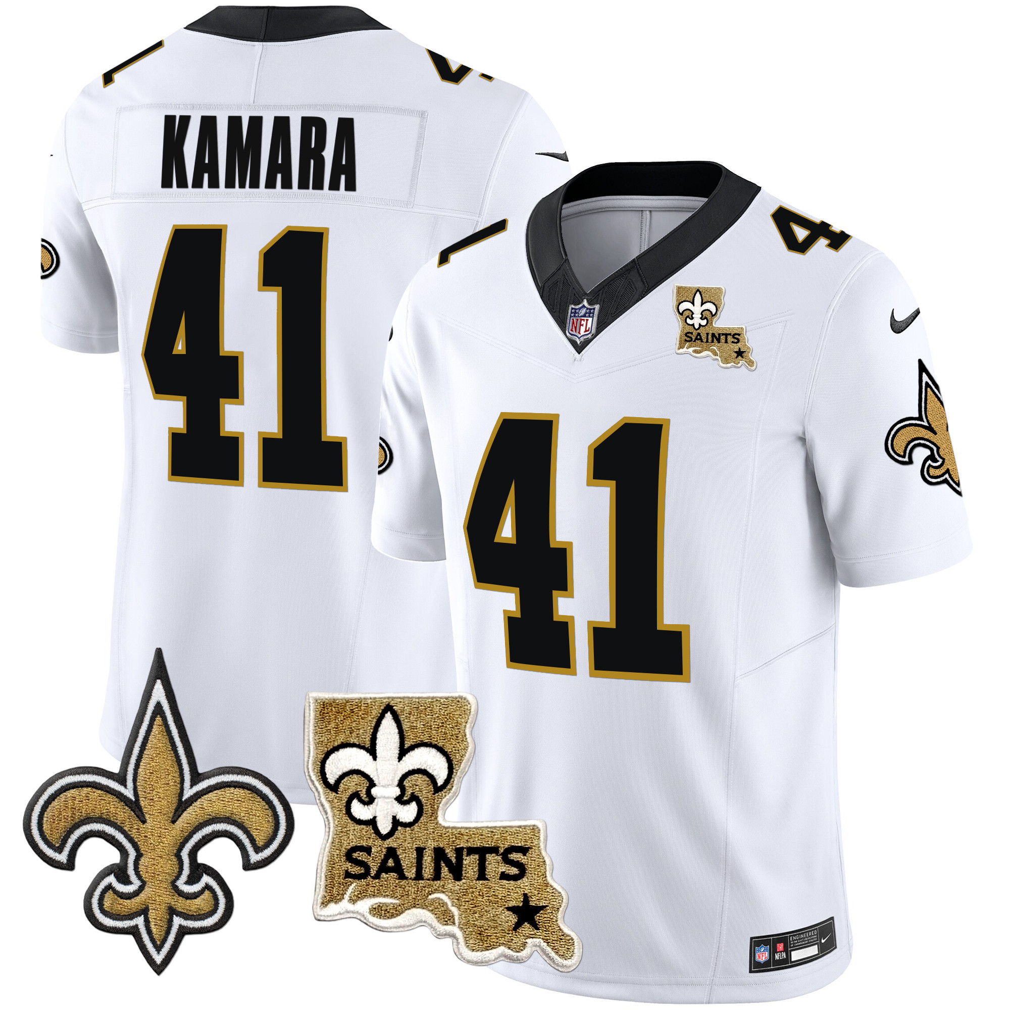 Alvin Kamara Men's New Orleans Saints Vapor Limited White Jersey - All Stitched