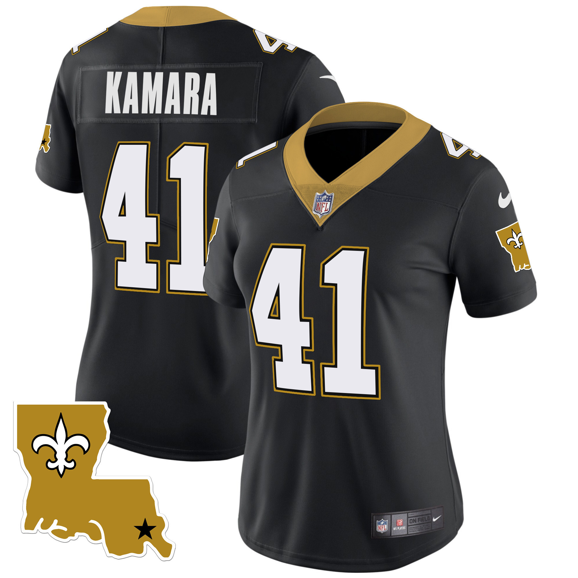 Alvin Kamara Women's New Orleans Saints 1987 Legacy Vapor Black Jersey - All Stitched