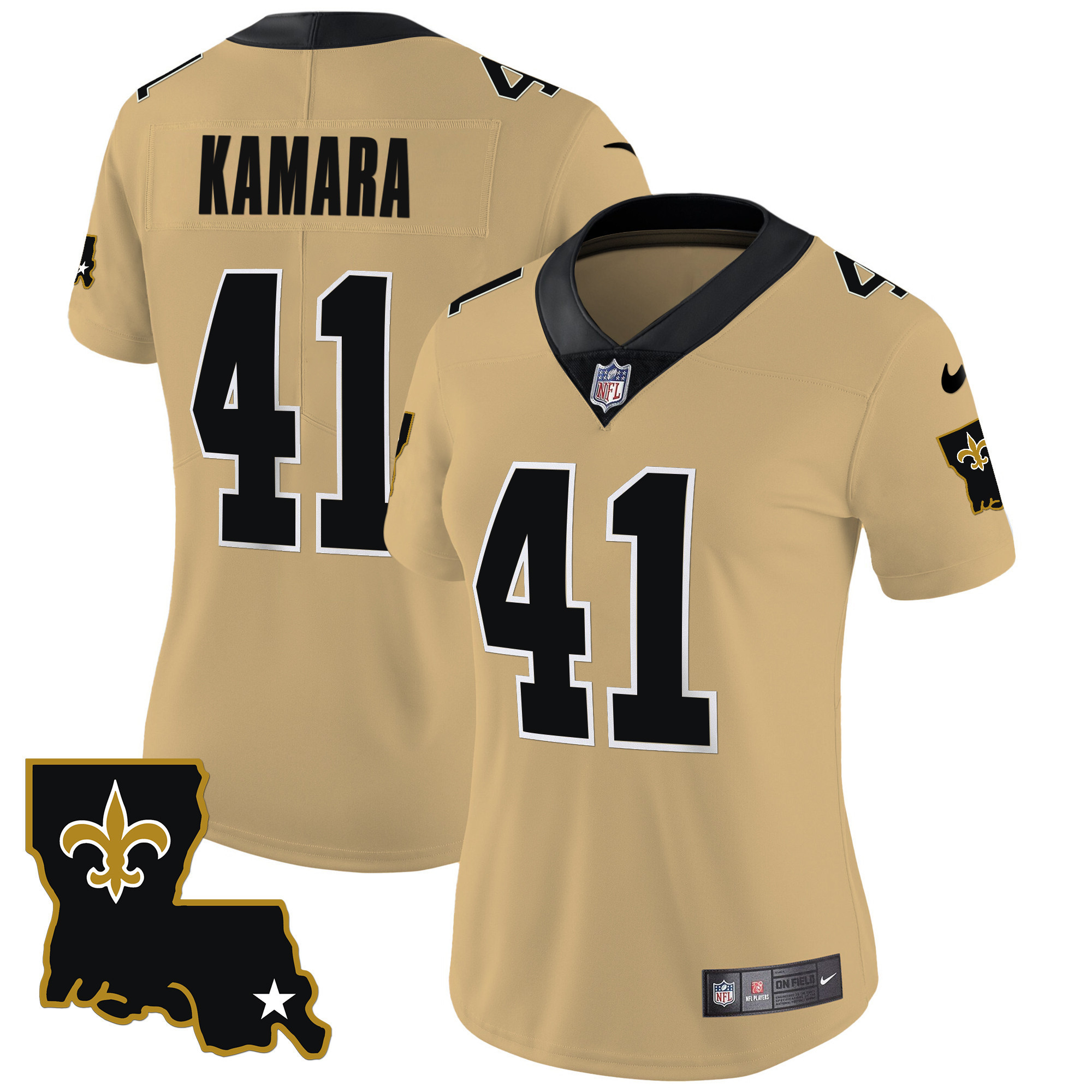 Alvin Kamara Women's New Orleans Saints 1987 Legacy Vapor Gold Jersey - All Stitched