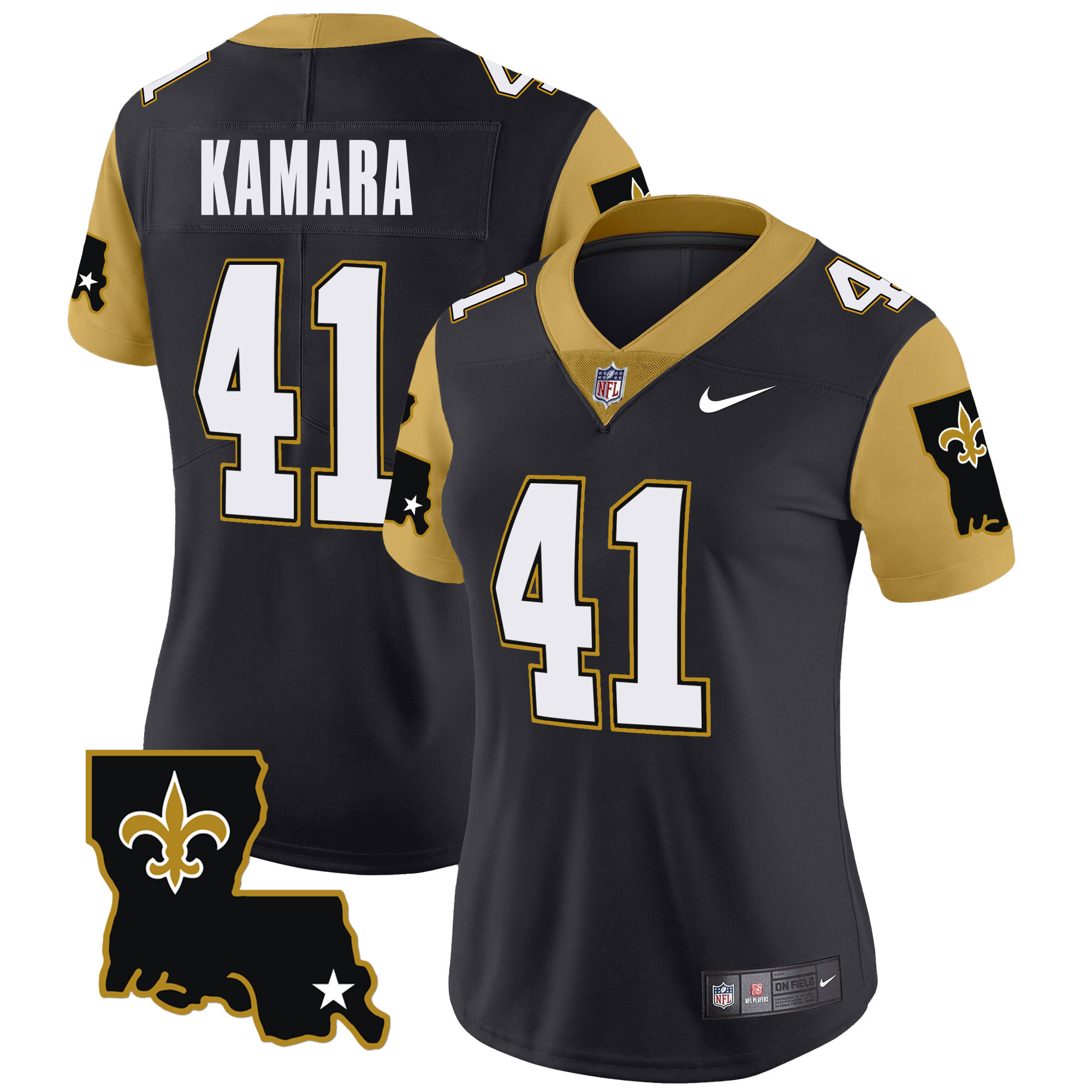 Alvin Kamara Women's New Orleans Saints 1987 Legacy Vapor Limited Black Jersey - All Stitched
