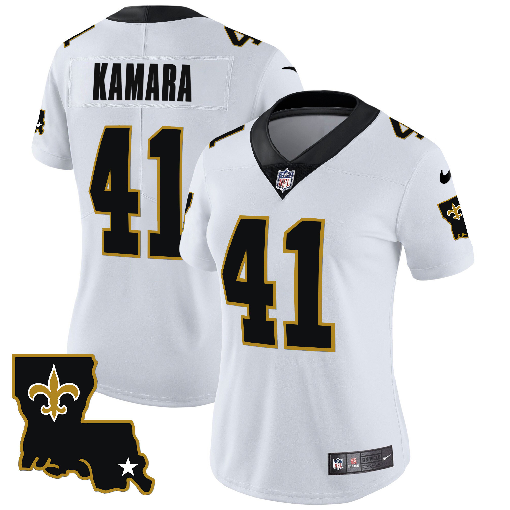 Alvin Kamara Women's New Orleans Saints 1987 Legacy Vapor White Jersey - All Stitched