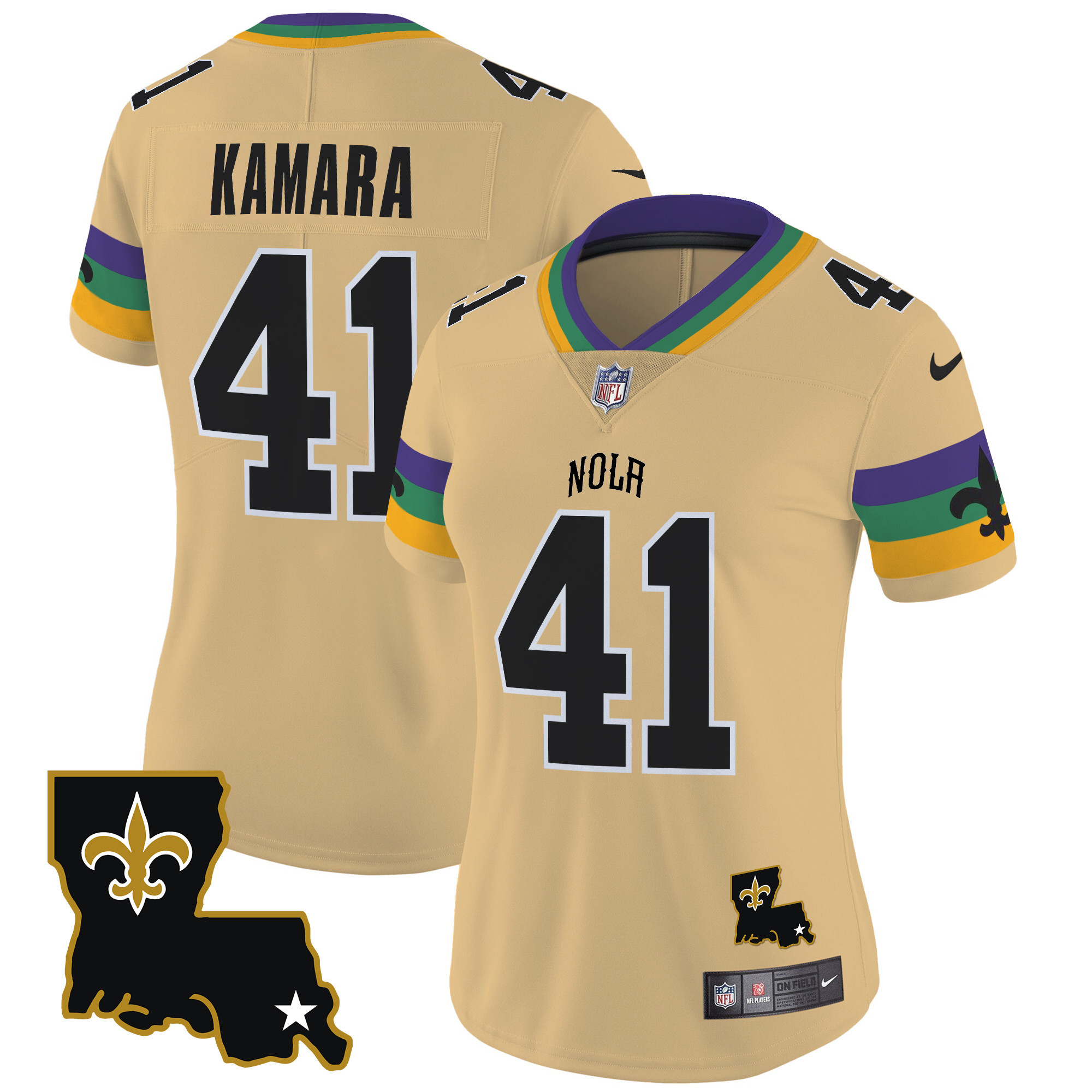 Alvin Kamara Women's New Orleans Saints 2024 New Orleans City Vapor Limited Gold Jersey - All Stitched