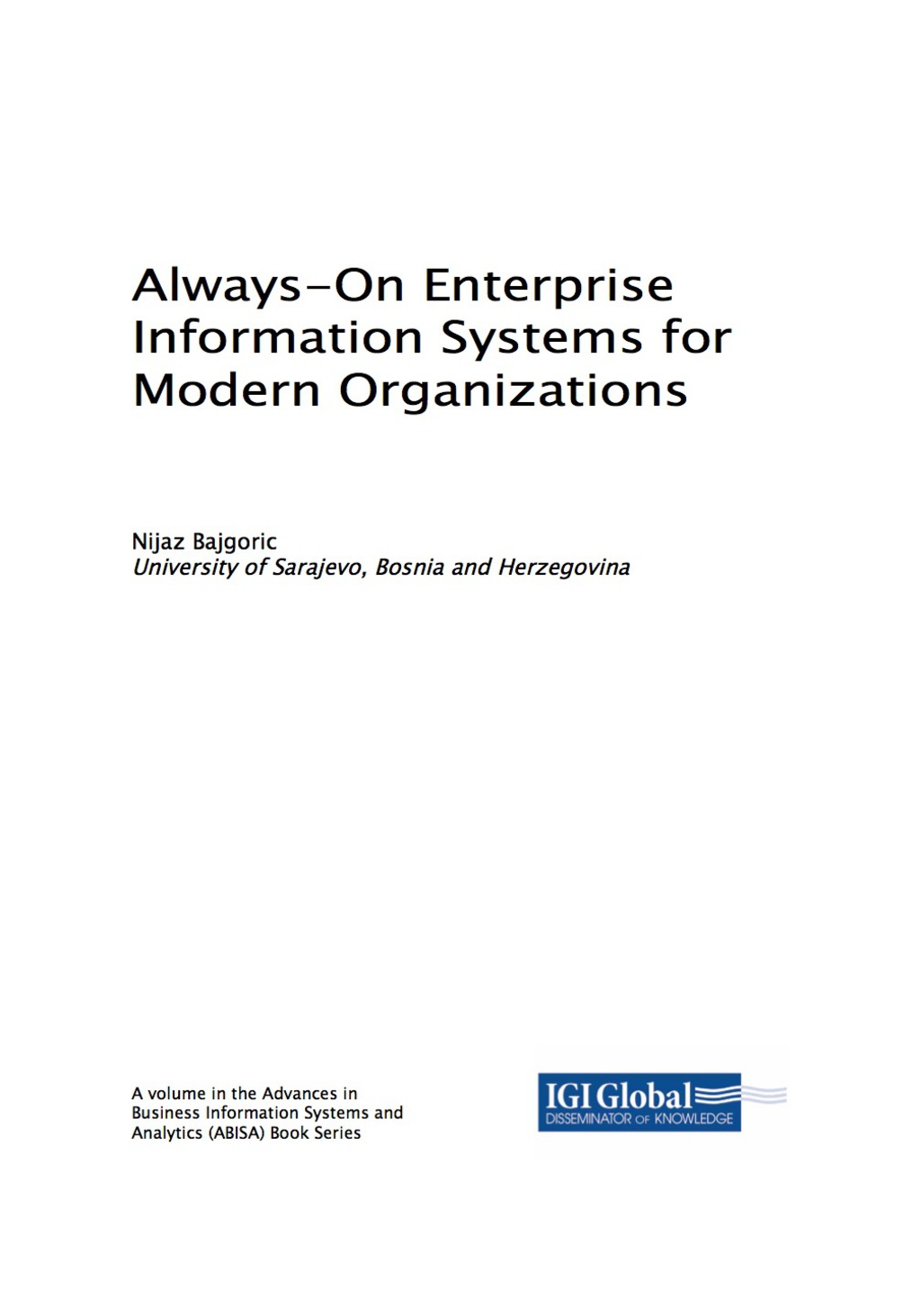 Always-On Enterprise Information Systems for Modern Organizations â€“ PDF/EPUB Version Downloadable