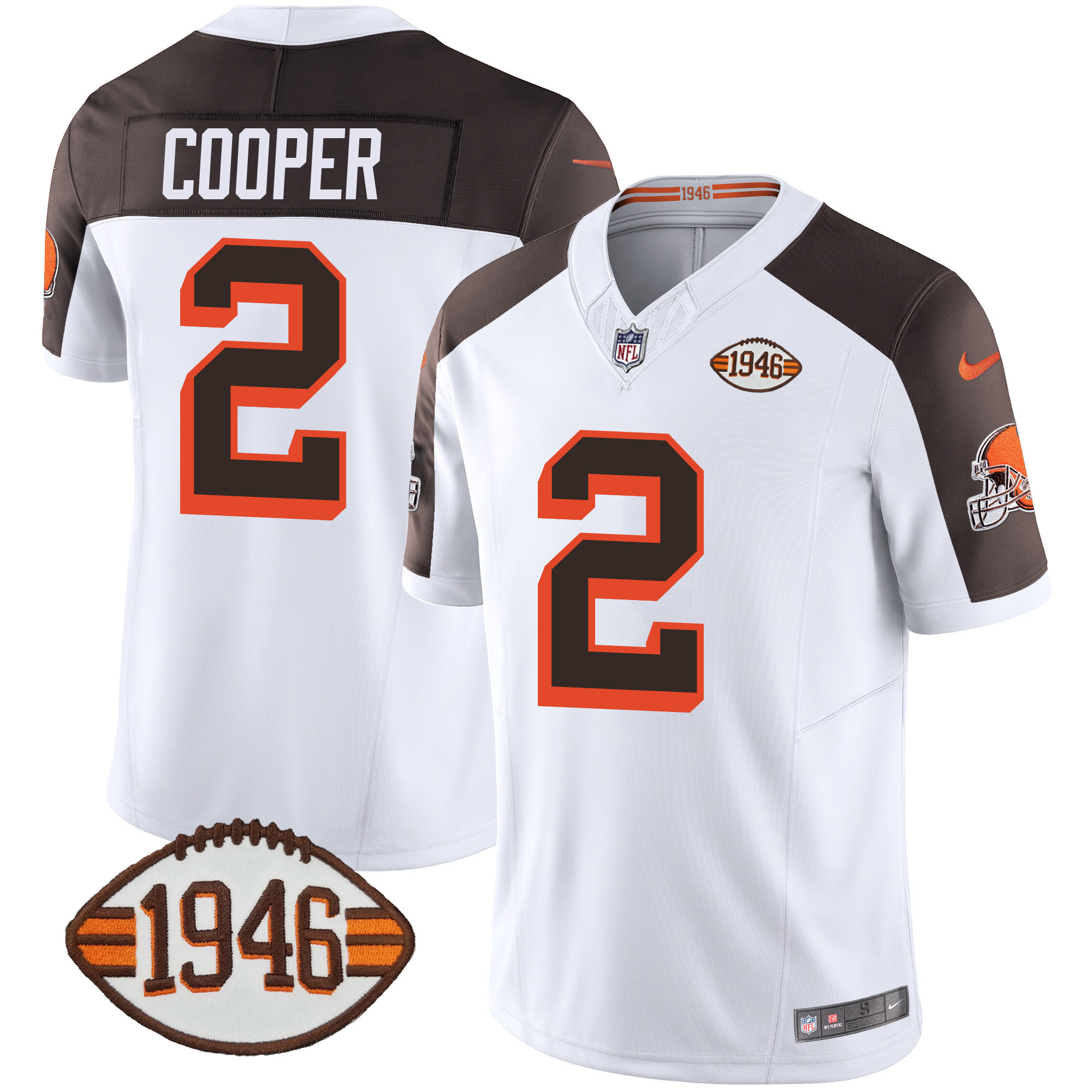 Amari Cooper Men's Cleveland Browns 1946 75th Anniversary Patch Inverted Jersey - All Stitched