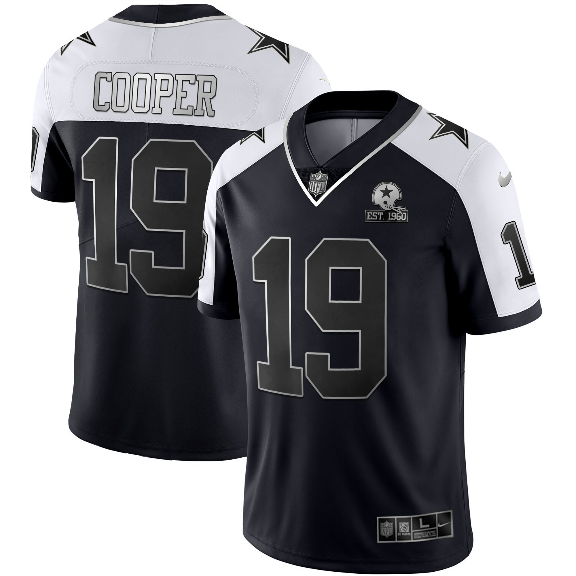 Amari Cooper Men's Dallas Cowboys Alternate Vapor Black Gold & Navy Gold Limited - All Stitched Black Silver Jersey - All Stitched