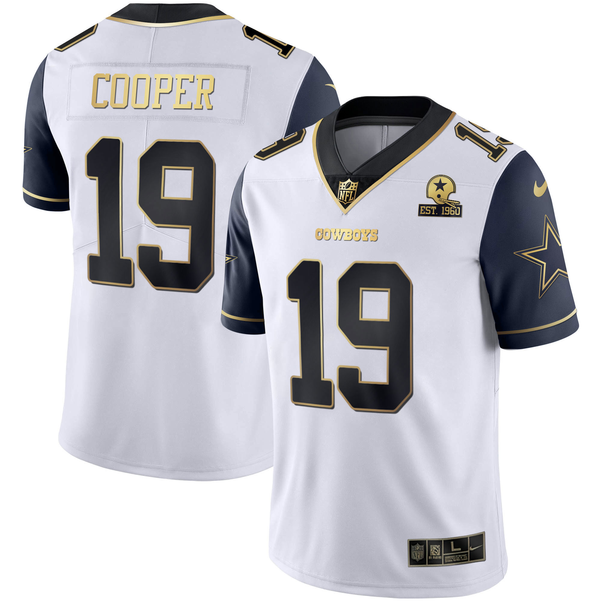 Amari Cooper Men's Dallas Cowboys Alternate Vapor Black Gold & Navy Gold Limited - All Stitched Navy Color Rush Jersey - All Stitched