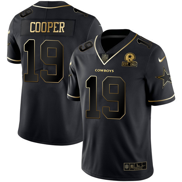 Amari Cooper Men's Dallas Cowboys Black Gold Collection - All Stitched Limited-Black Gold Jersey - All Stitched