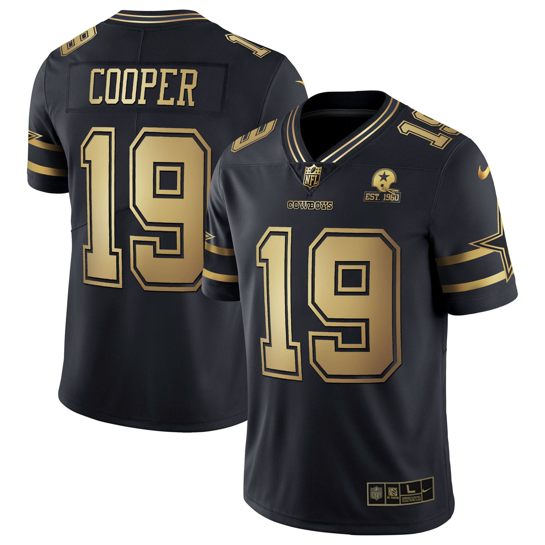 Amari Cooper Men's Dallas Cowboys Black Gold Collection - All Stitched Vapor Gold Jersey - All Stitched