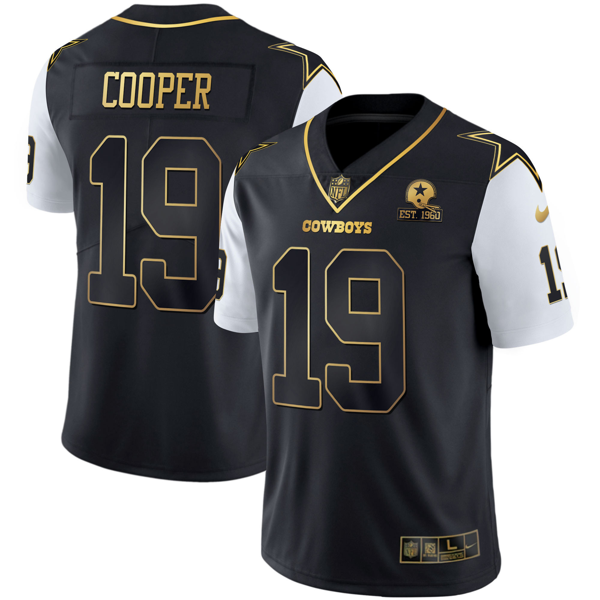 Amari Cooper Men's Dallas Cowboys Color Rush Vapor Black & White Gold Limited - All Stitched Black Vapor Jersey - All Stitched