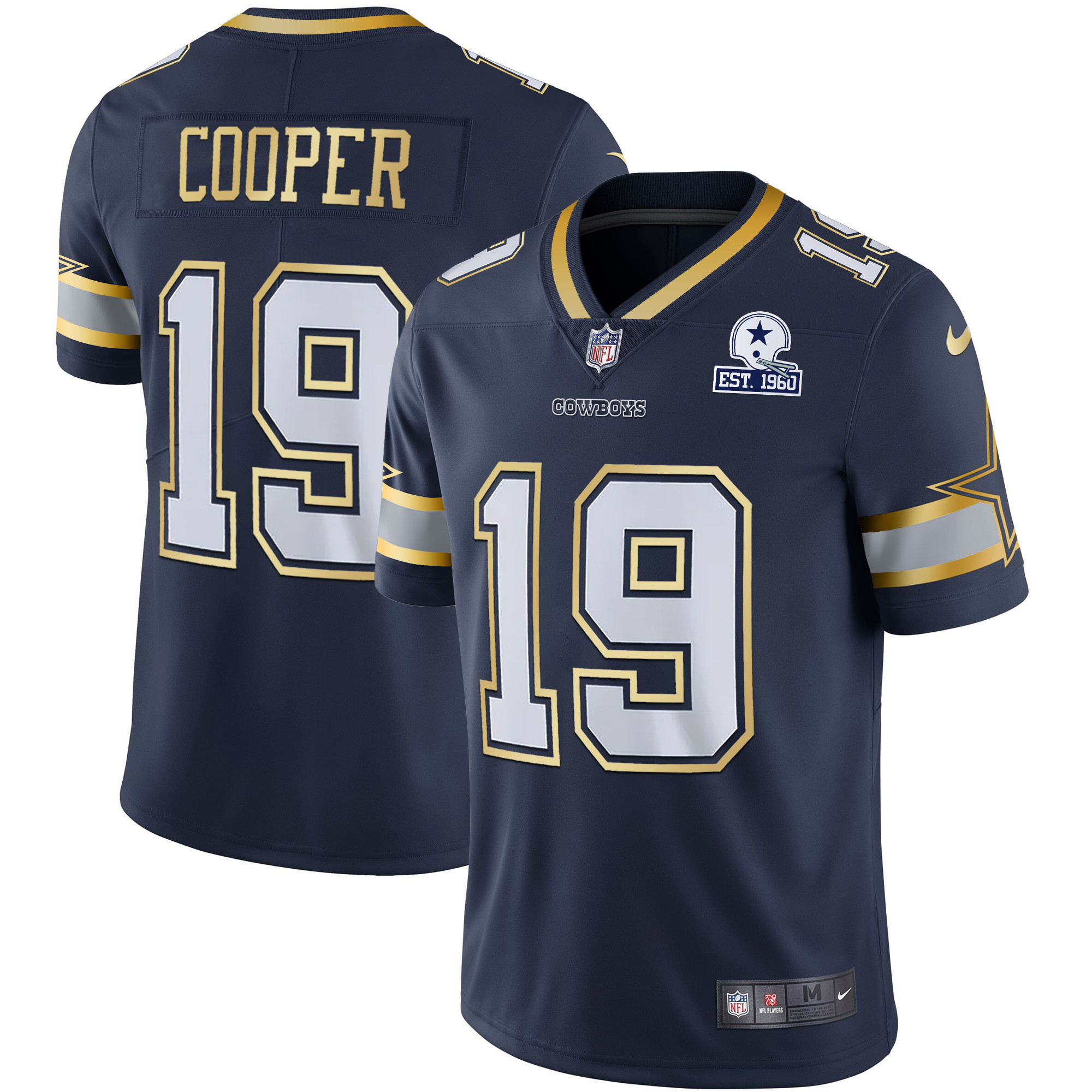 Amari Cooper Men's Dallas Cowboys Vapor Gold Navy Gold Jersey - All Stitched