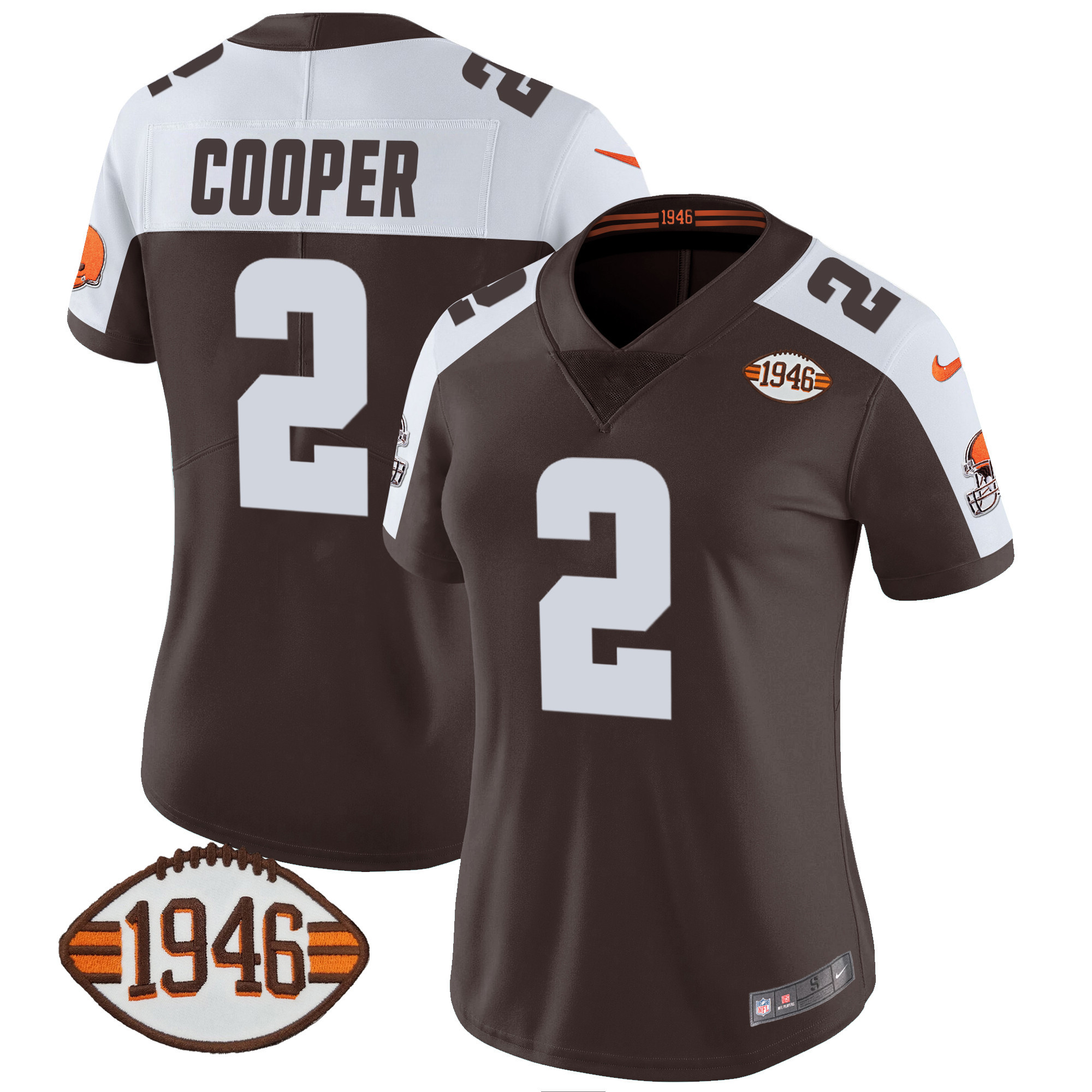 Amari Cooper Women's Cleveland Browns 1946 75th Anniversary Patch Alternate Jersey - All Stitched