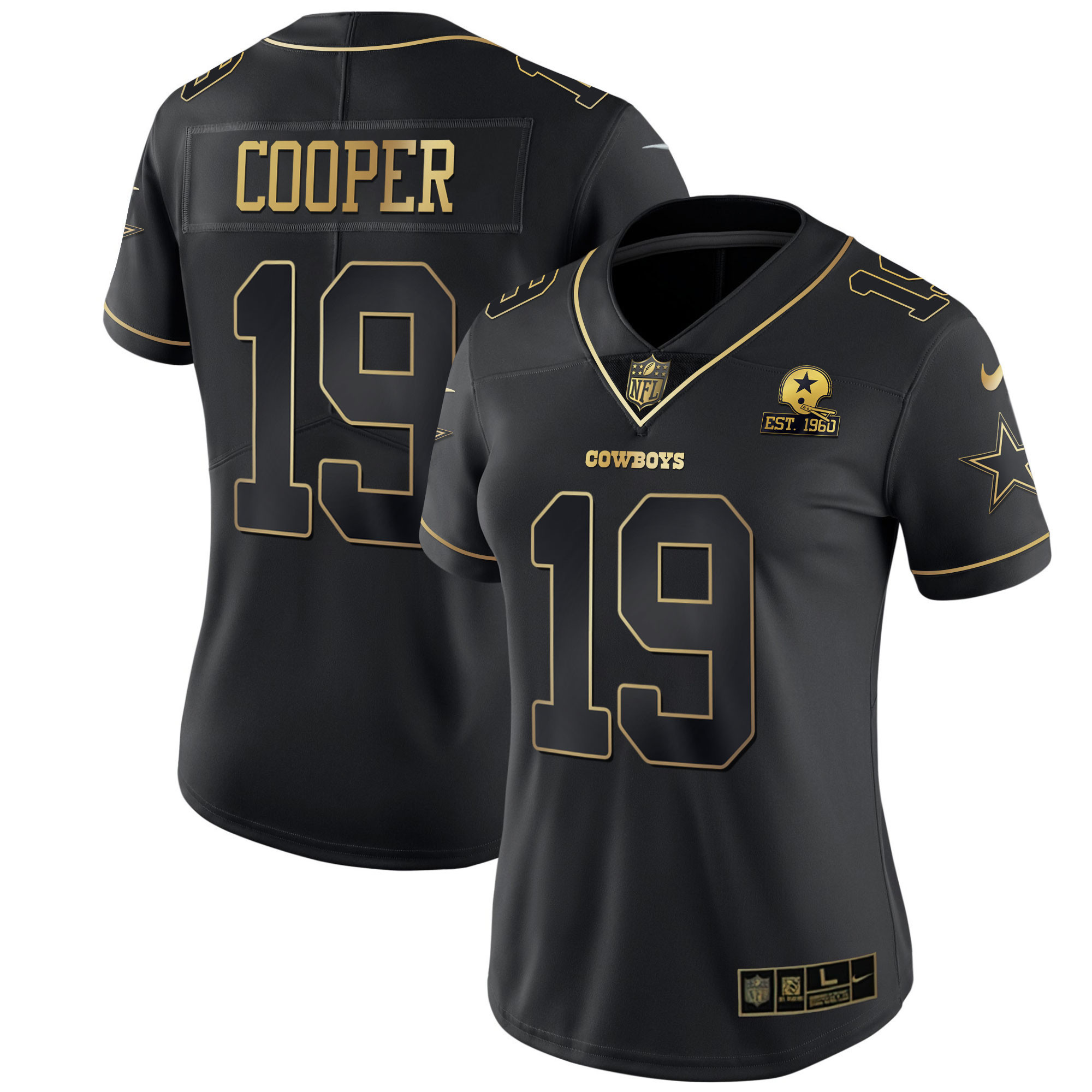 Amari Cooper Women's Dallas Cowboys Black Gold & White Gold - All Stitched Black Gold Jersey - All Stitched