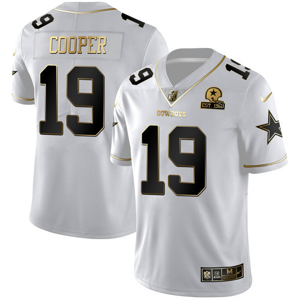 Amari Cooper Women's Dallas Cowboys Gold & Split Vapor Est 1960 Patch - All Stitched White Gold Jersey - All Stitched