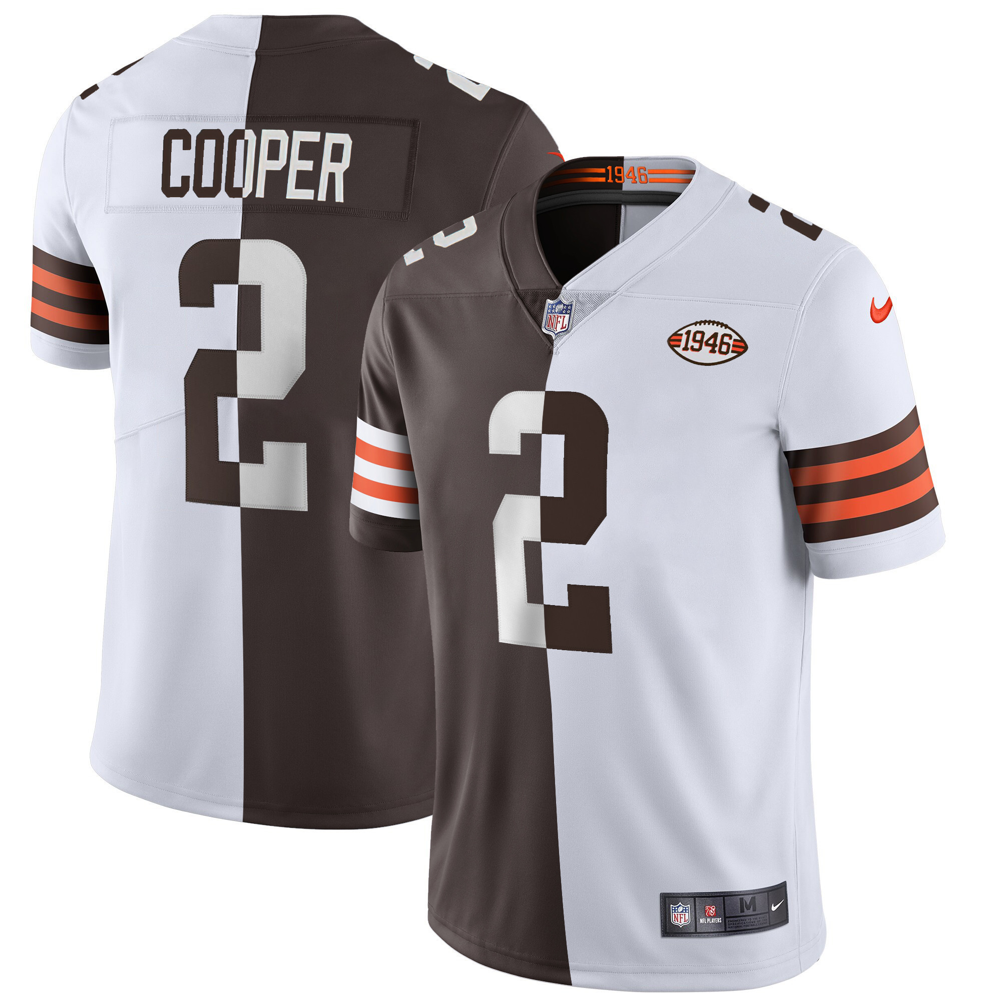 Amari Cooper Youth's Cleveland Browns Gold & Split Vapor Limited - All Stitched Split Jersey - All Stitched