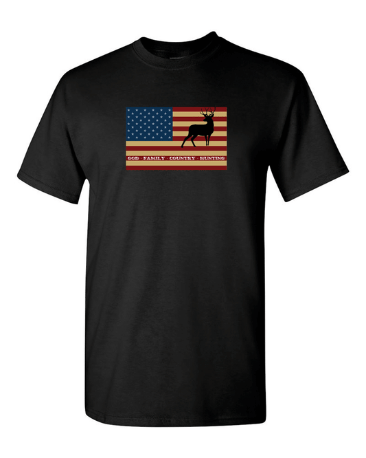 American Flag Hunting T-shirt, Deer T-shirt, Country T-shirt