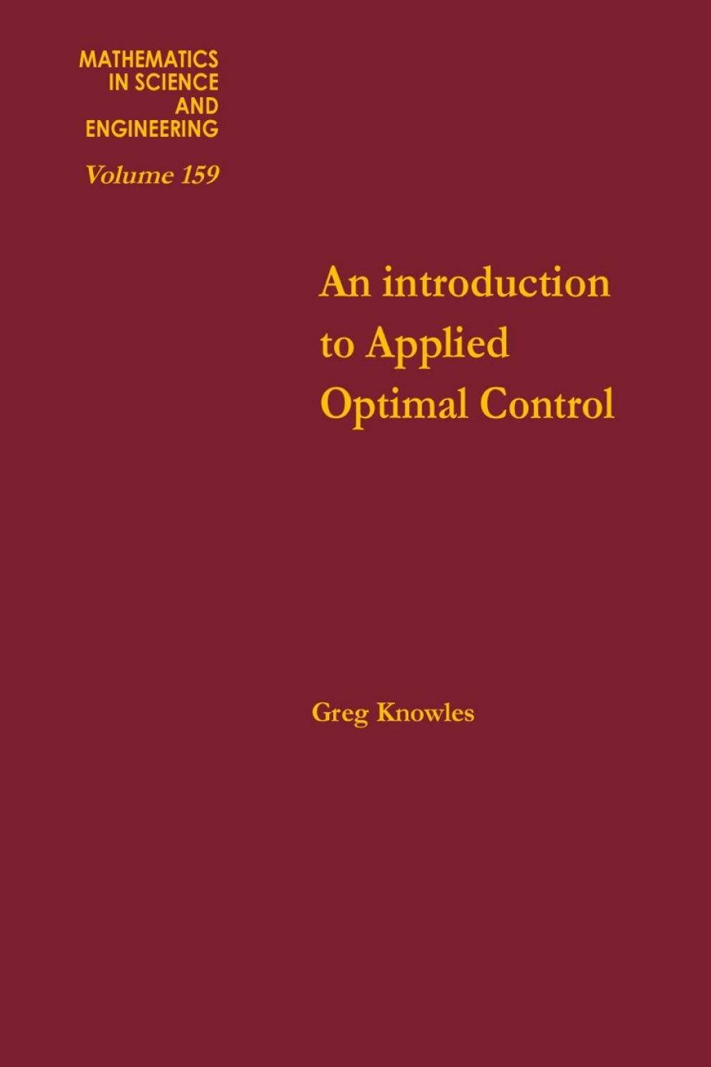 An introduction to applied optimal control  â€“ PDF/EPUB Version Downloadable