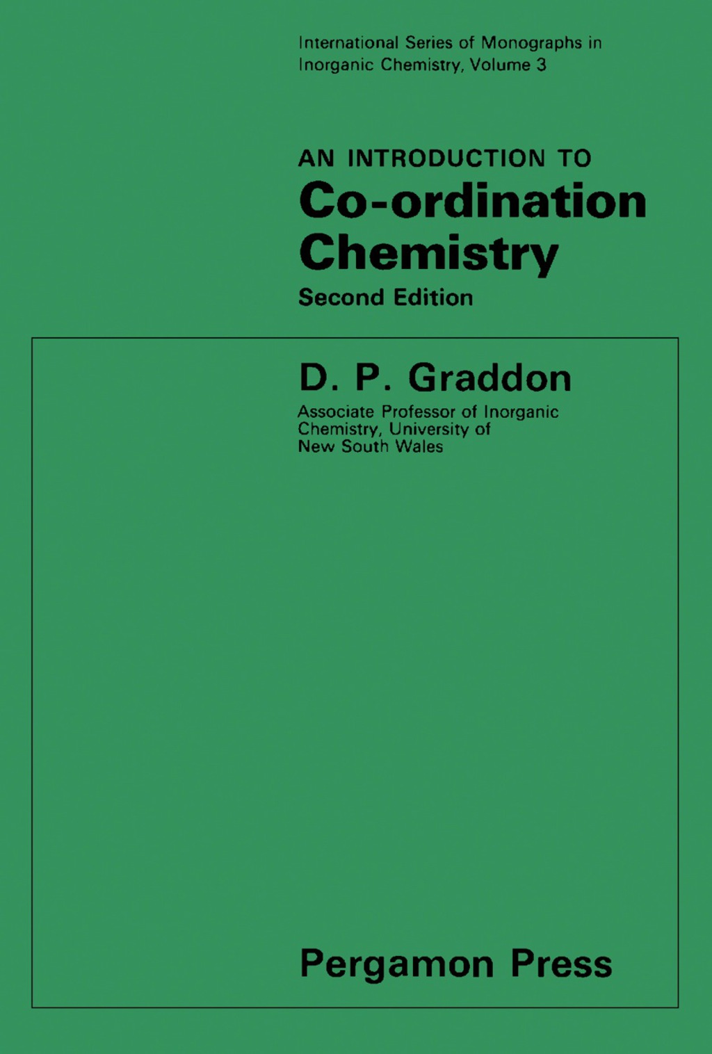 An Introduction to Co-Ordination Chemistry International Series of Monographs in Inorganic Chemistry 2nd Edition - (PDF/EPUB Version)