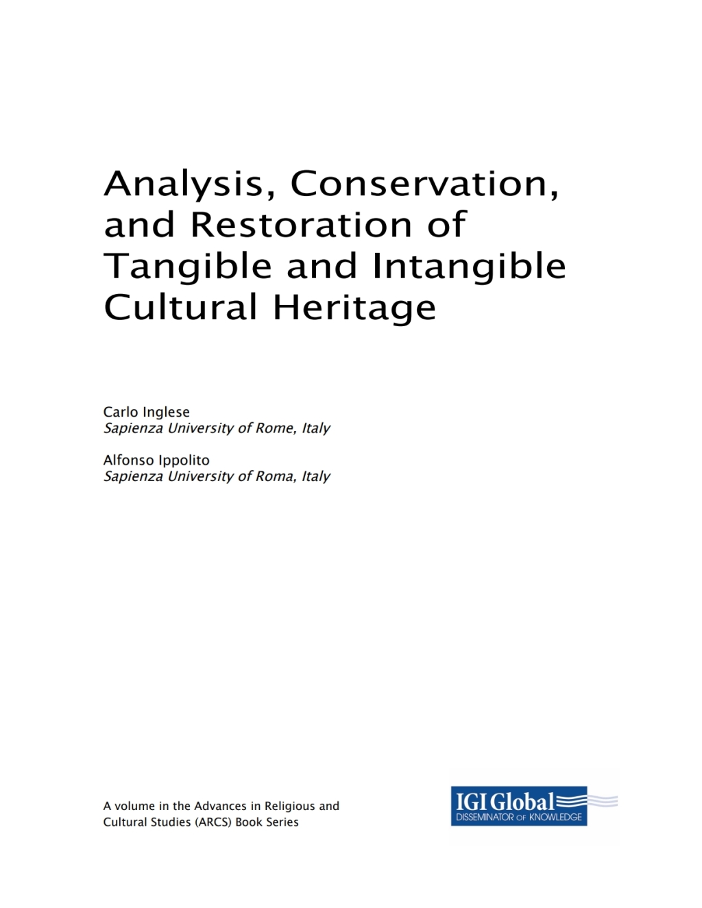 Analysis, Conservation, and Restoration of Tangible and Intangible Cultural Heritage â€“ PDF/EPUB Version Downloadable