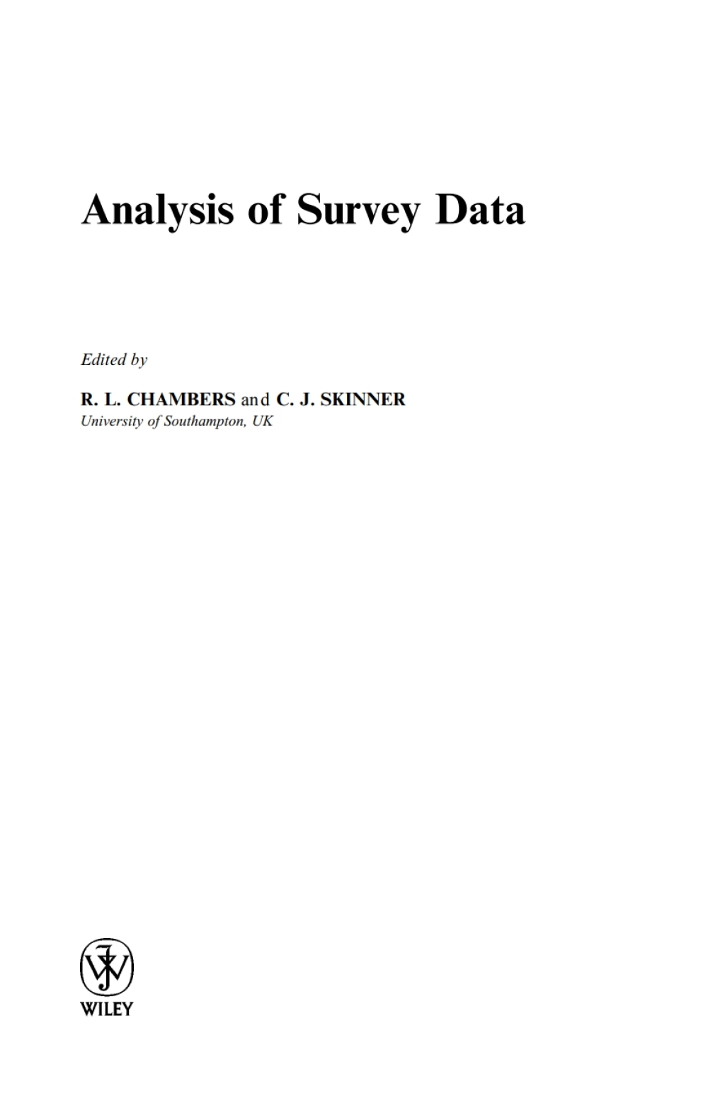Analysis of Survey Data 1st Edition â€“ PDF/EPUB Version Downloadable
