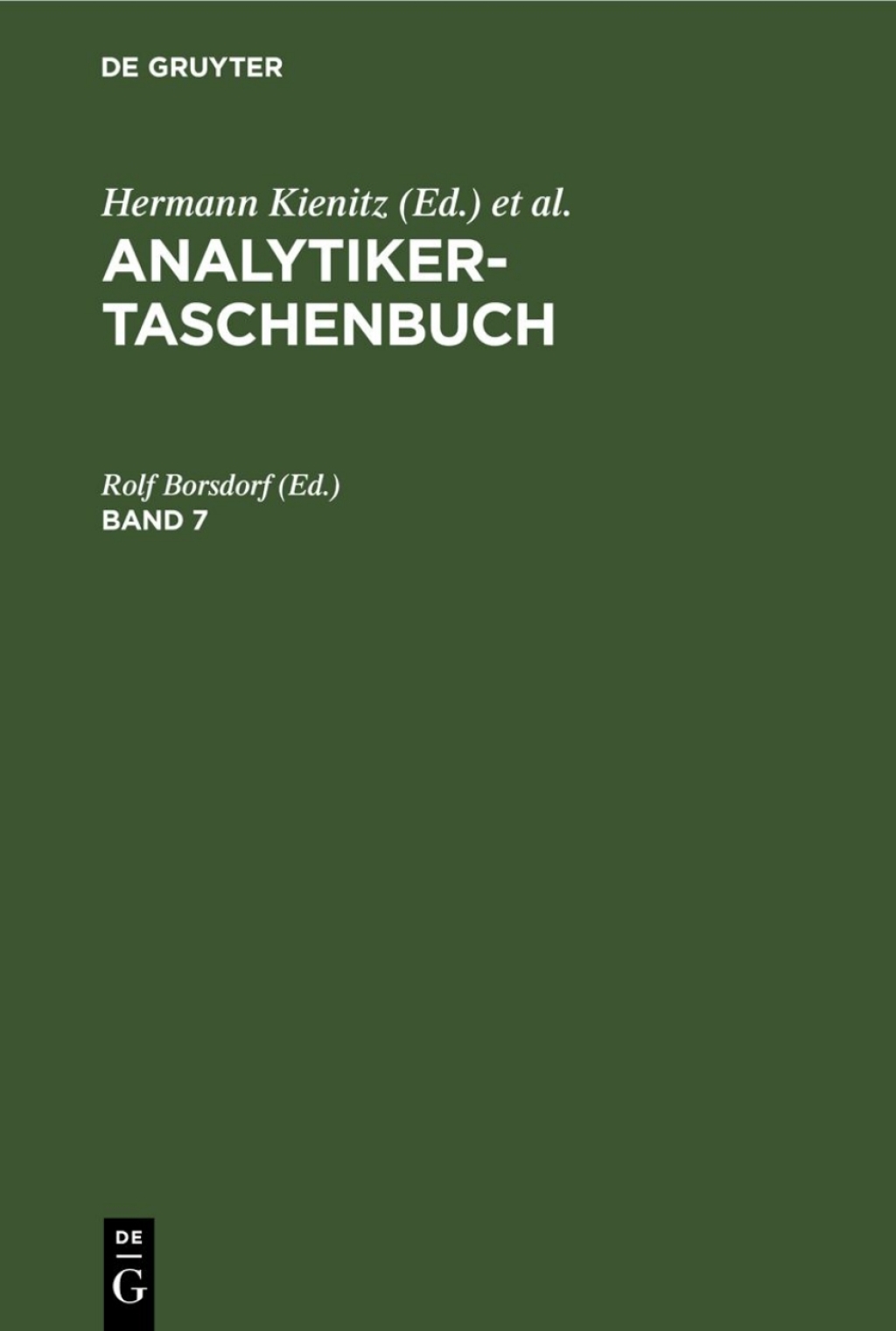 Analytiker-Taschenbuch. Band 7 1st Edition â€“ PDF/EPUB Version Downloadable