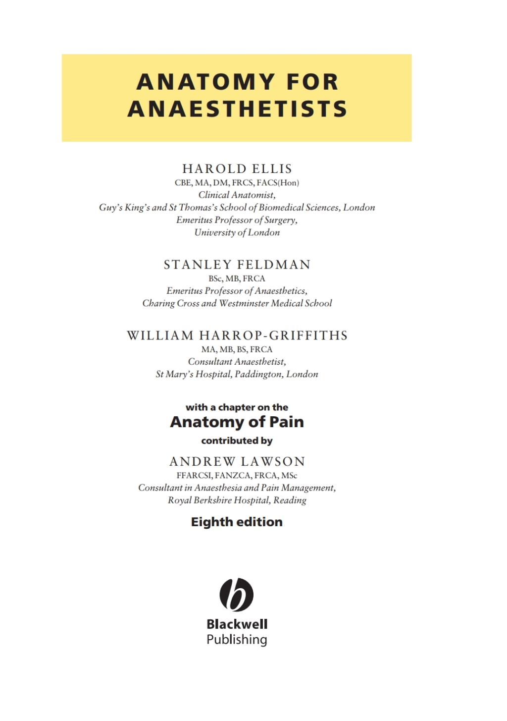 Anatomy for Anaesthetists 8th Edition â€“ PDF/EPUB Version Downloadable