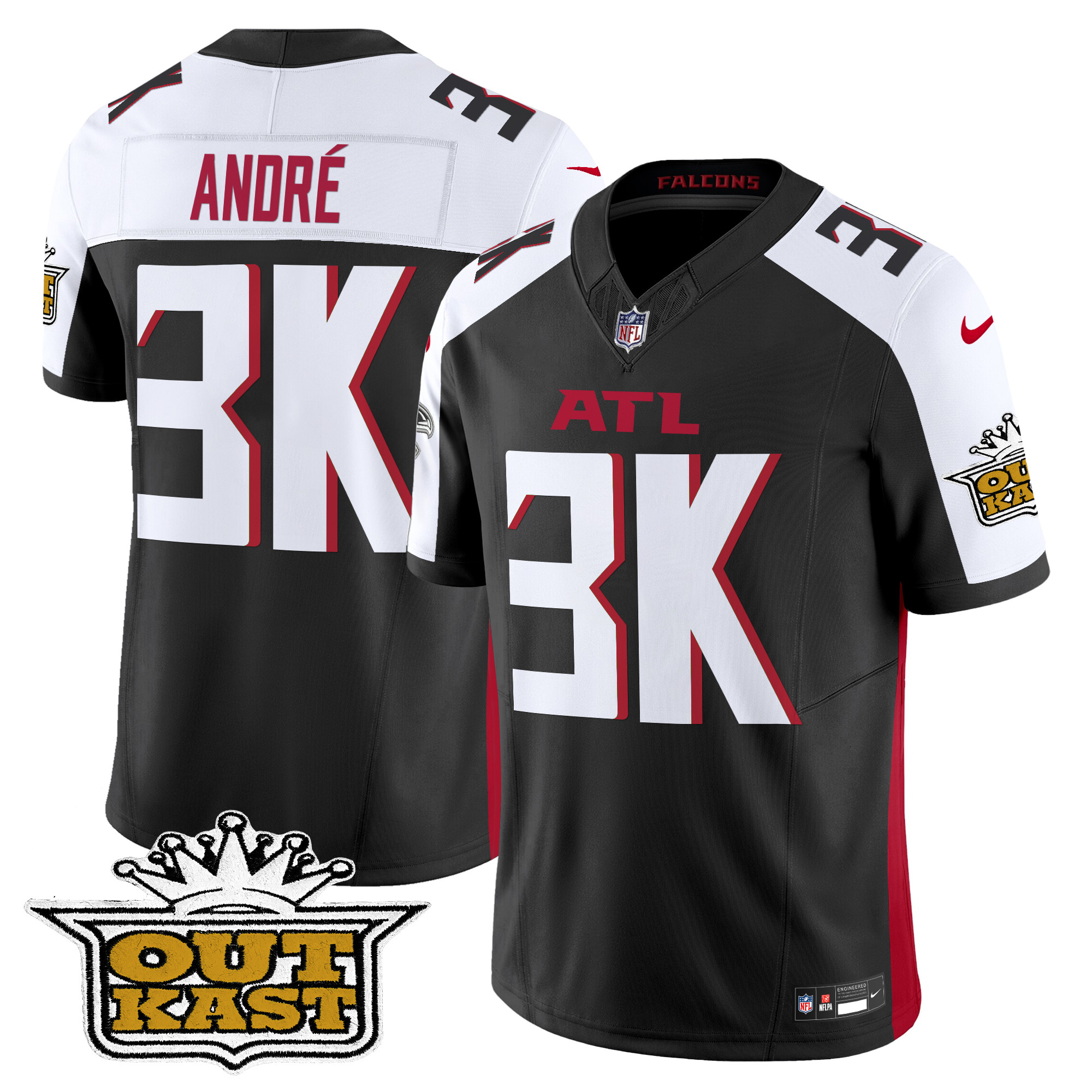 AndrÃƒÆ’Ã‚Â© Men's Outkast x Atlanta Falcons 2024 Vapor Limited Black Alternate Jersey - All Stitched