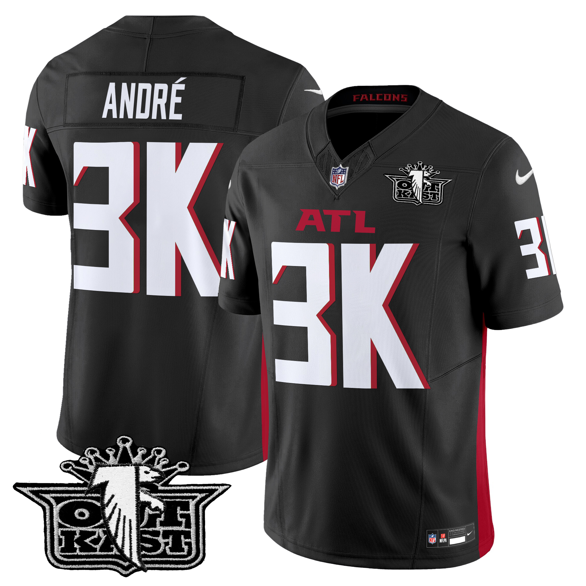 AndrÃƒÂ© Men's Outkast x Atlanta Falcons 2024 Vapor Limited Black Jersey - All Stitched
