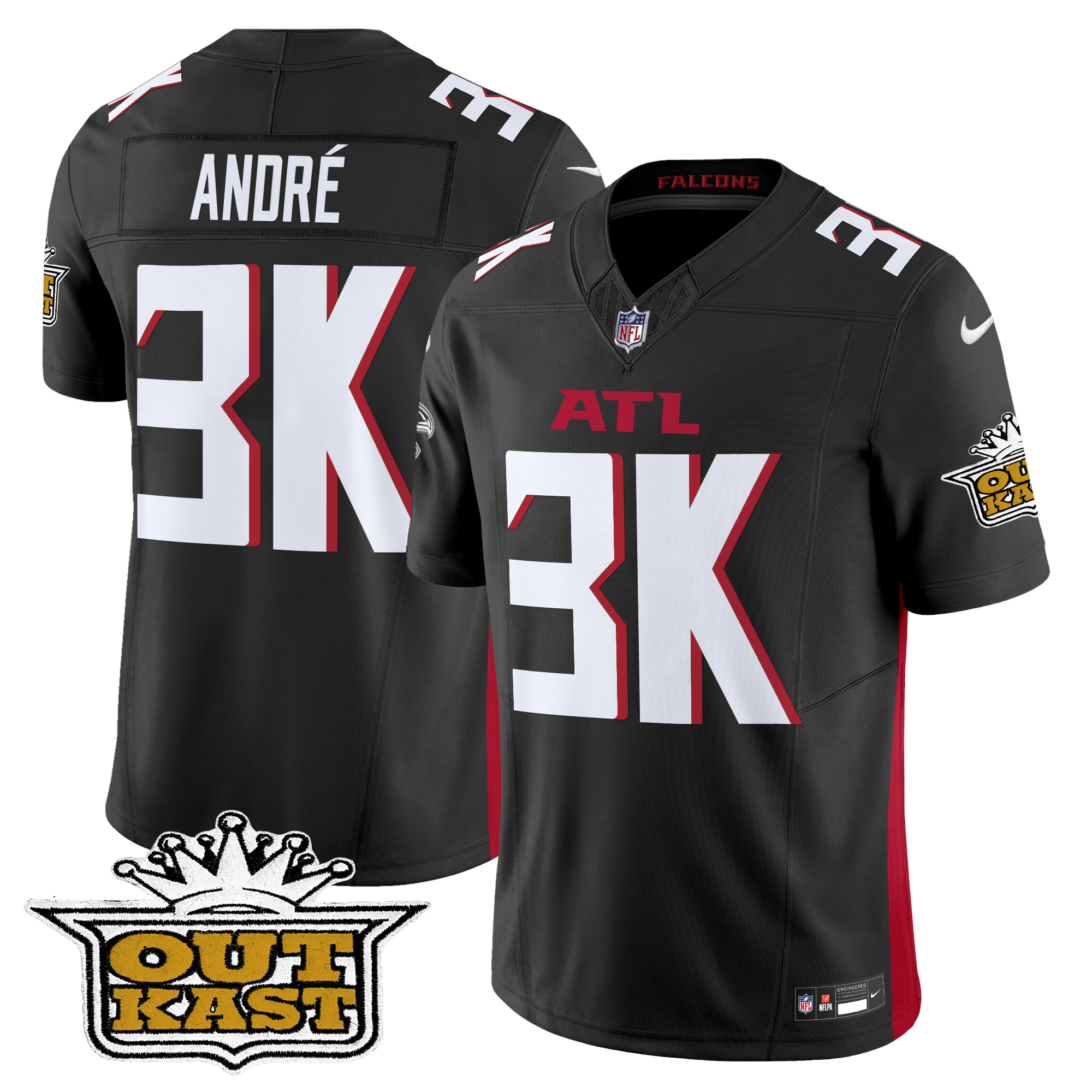AndrÃƒÂ© Men's Outkast x Atlanta Falcons 2024 Vapor Limited Black Jersey - All Stitched