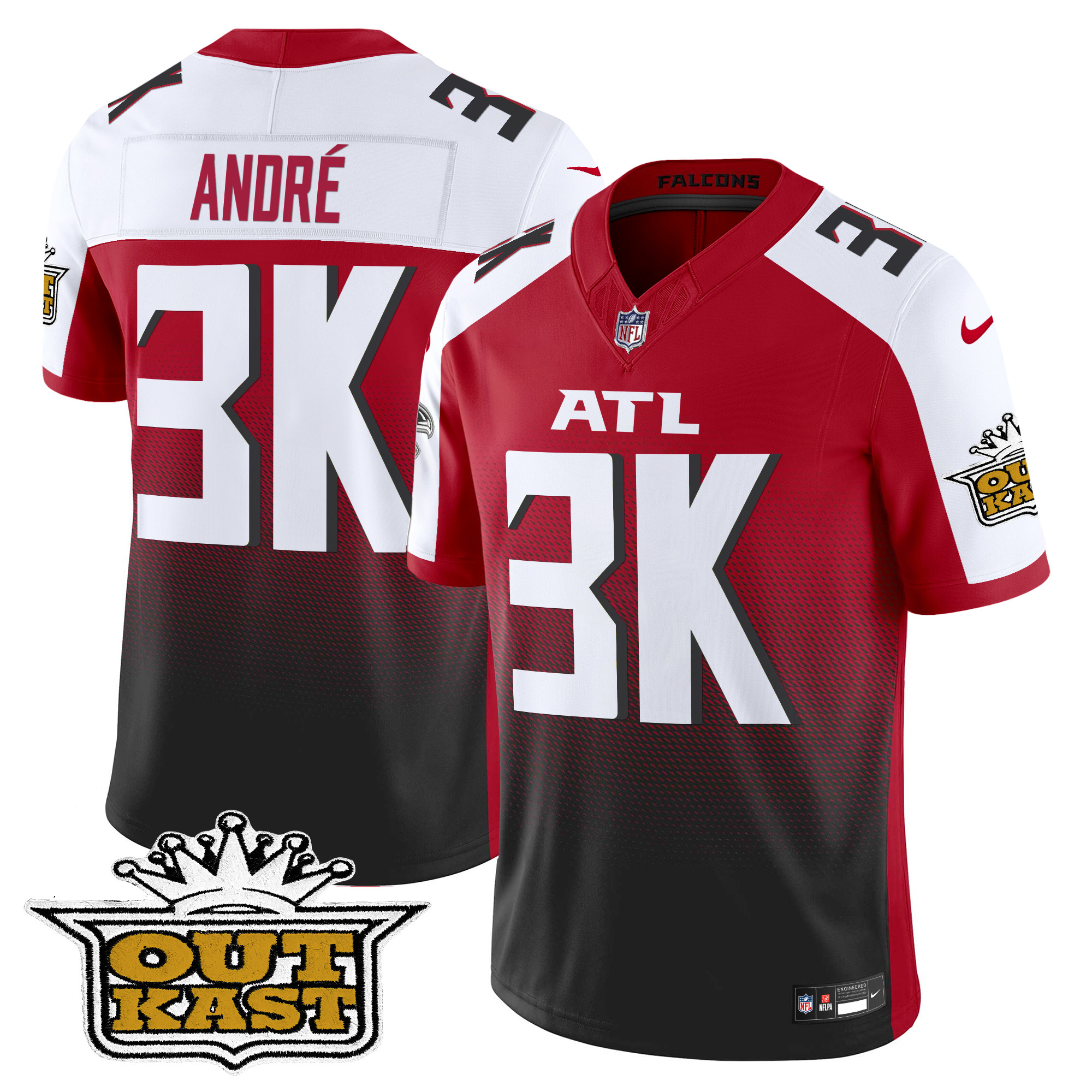 AndrÃƒÂ© Men's Outkast x Atlanta Falcons 2024 Vapor Limited Red Alternate Jersey - All Stitched