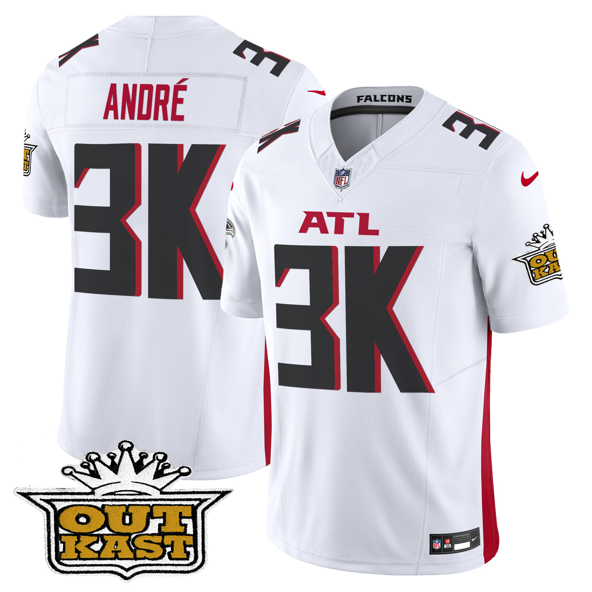 AndrÃƒÂ© Men's Outkast x Atlanta Falcons 2024 Vapor Limited White Jersey - All Stitched