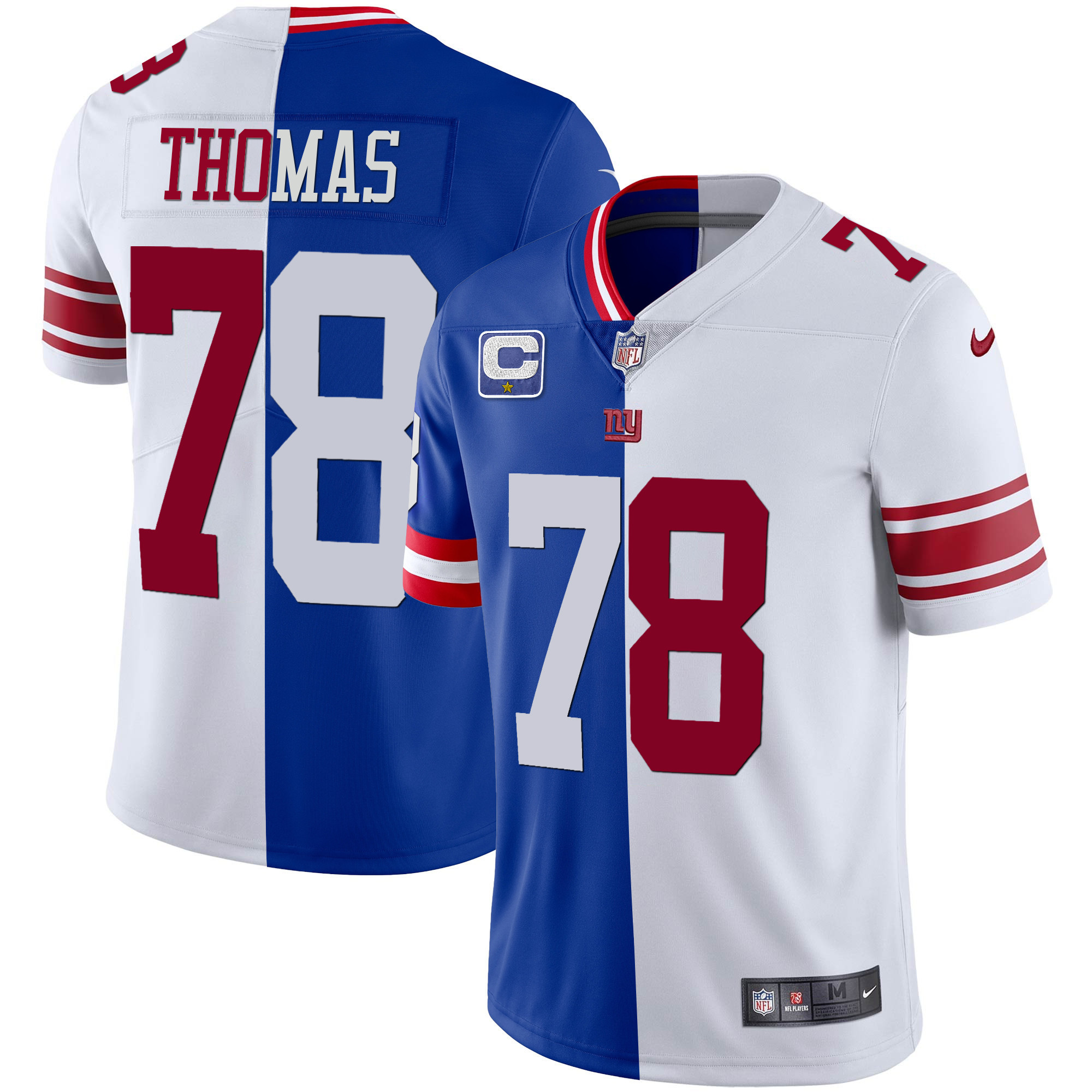 Andrew Thomas Men's New York Giants Vapor Gold Split Jersey - All Stitched