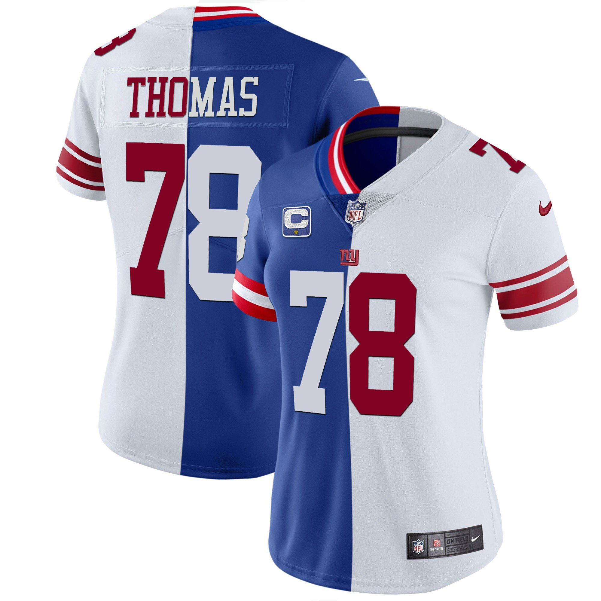 Andrew Thomas Women's New York Giants Vapor Gold Split Jersey - All Stitched