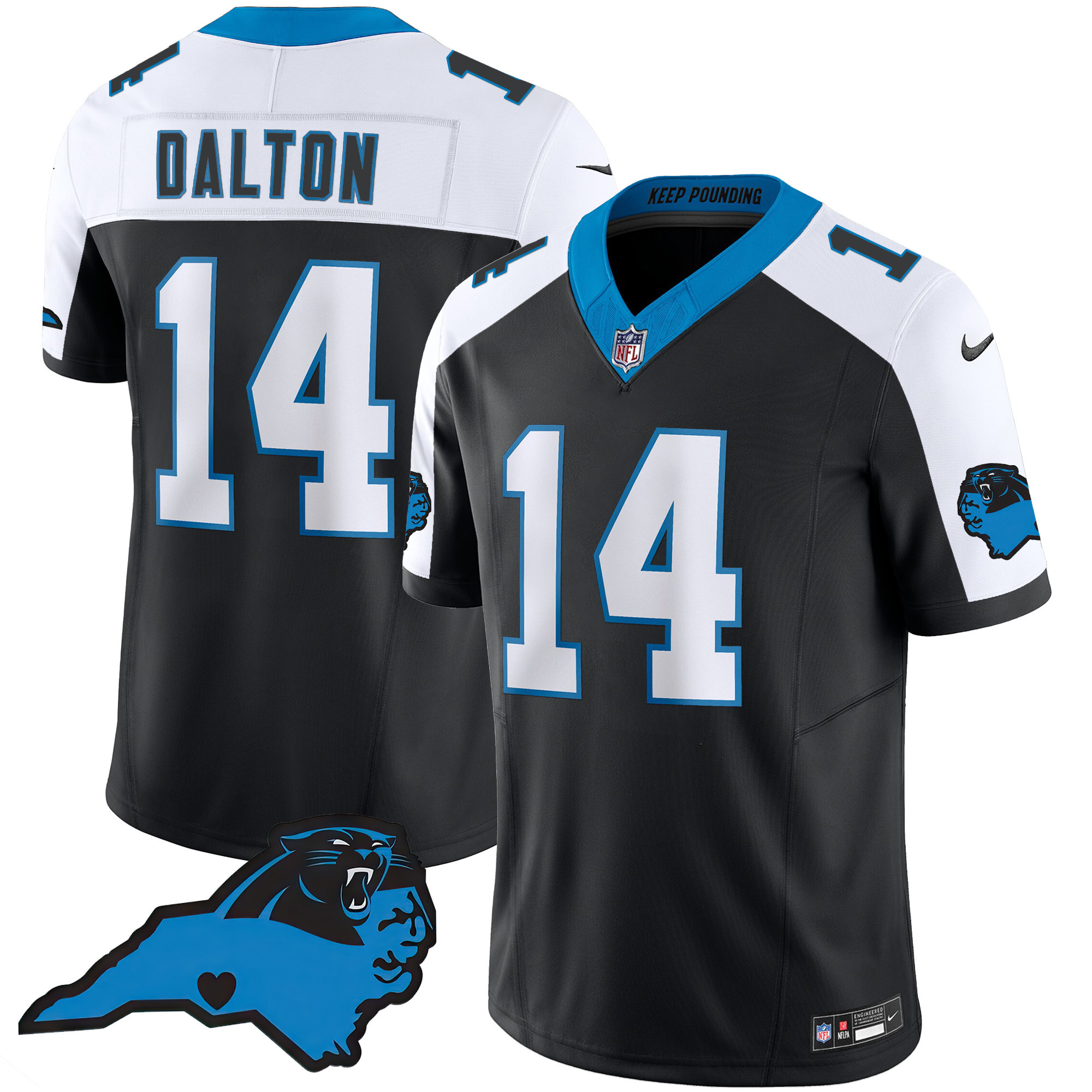 Andy Dalton Men's Carolina Panthers Vapor Limited Black Alternate Jersey - All Stitched