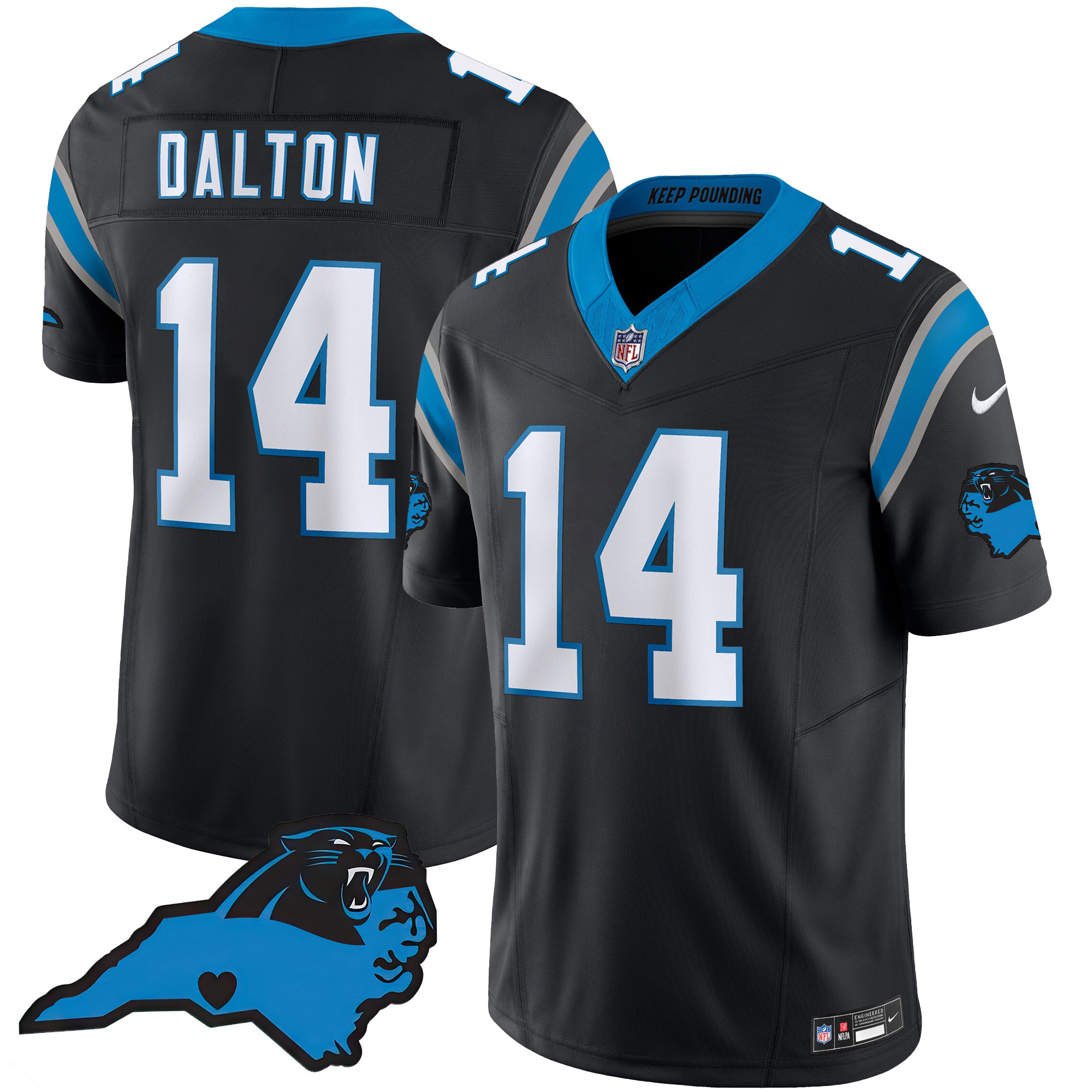 Andy Dalton Men's Carolina Panthers Vapor Limited Black Jersey - All Stitched