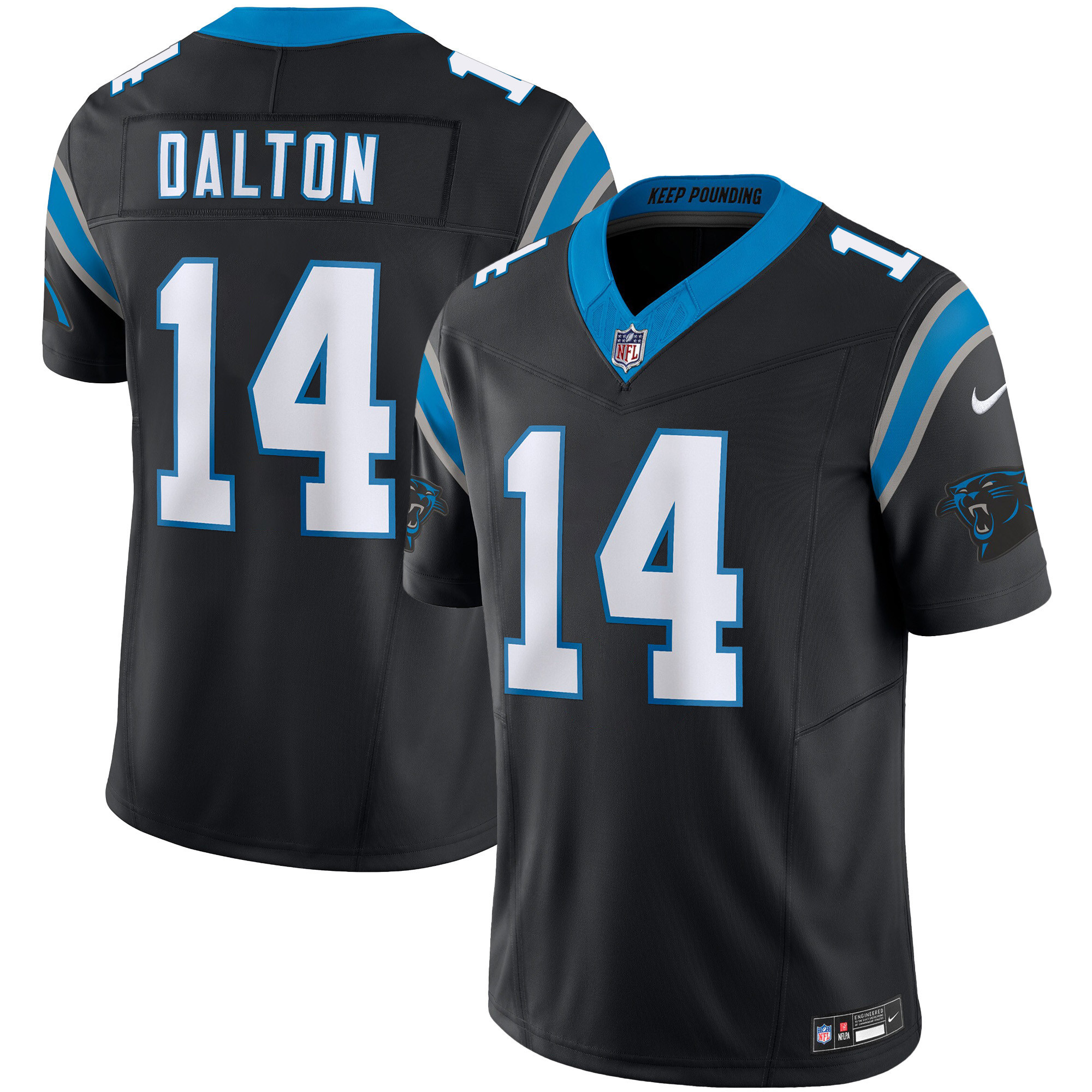 Andy Dalton Men's Carolina Panthers Vapor Limited Black Jersey - All Stitched