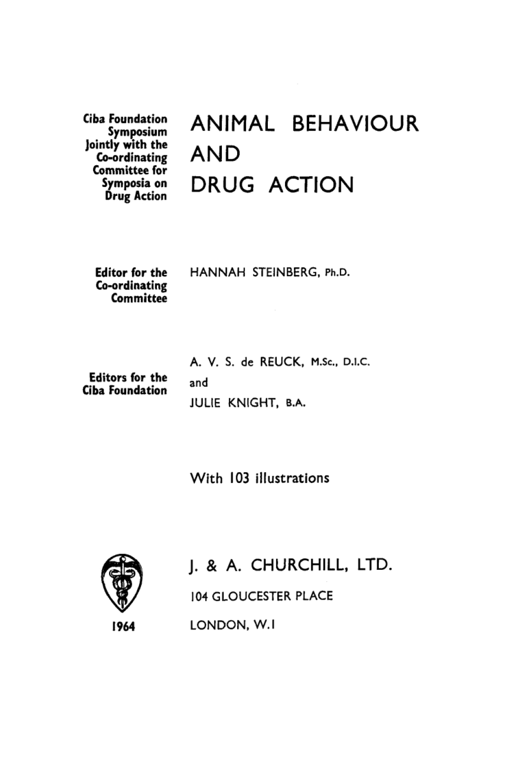 Animal Behaviour and Drug Action 1st Edition â€“ PDF/EPUB Version Downloadable