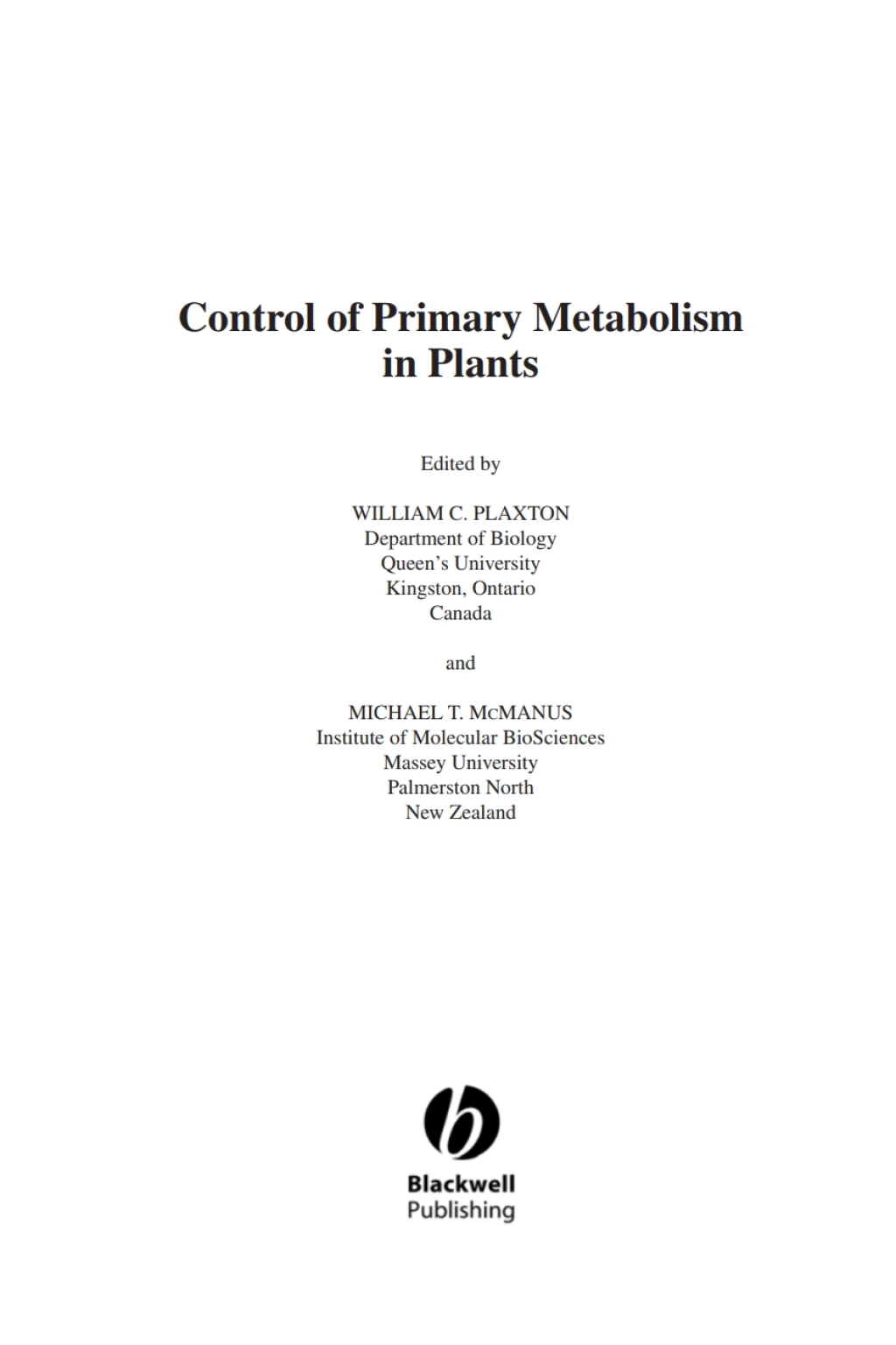 Annual Plant Reviews, Control of Primary Metabolism in Plants 1st Edition â€“ PDF/EPUB Version Downloadable