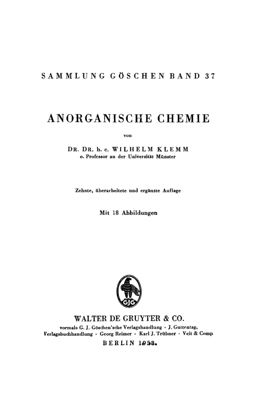 Anorganische Chemie 10th Edition â€“ PDF/EPUB Version Downloadable
