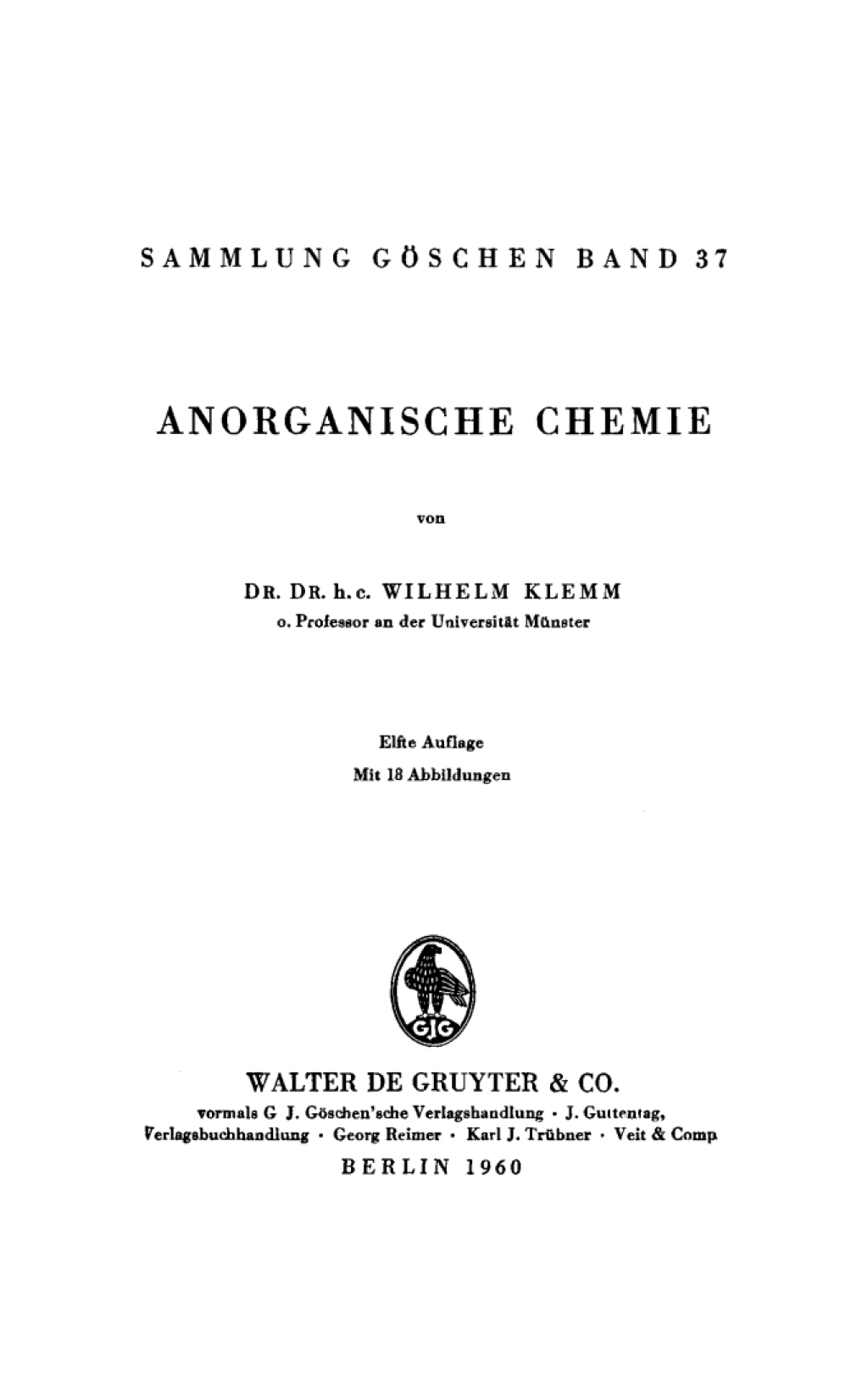 Anorganische Chemie 11th Edition â€“ PDF/EPUB Version Downloadable