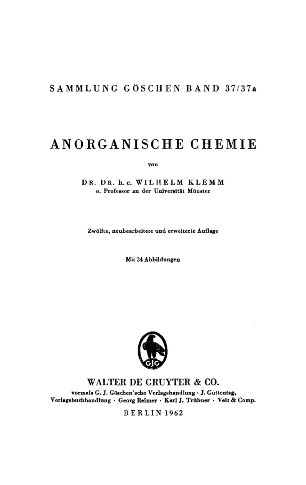 Anorganische Chemie 12th Edition â€“ PDF/EPUB Version Downloadable
