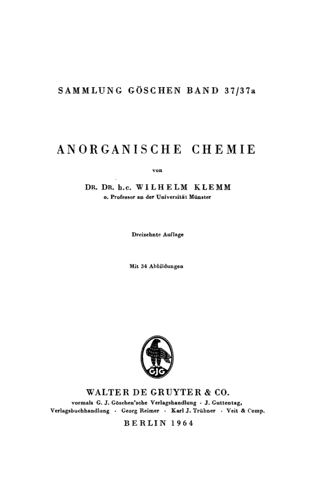 Anorganische Chemie 13th Edition â€“ PDF/EPUB Version Downloadable
