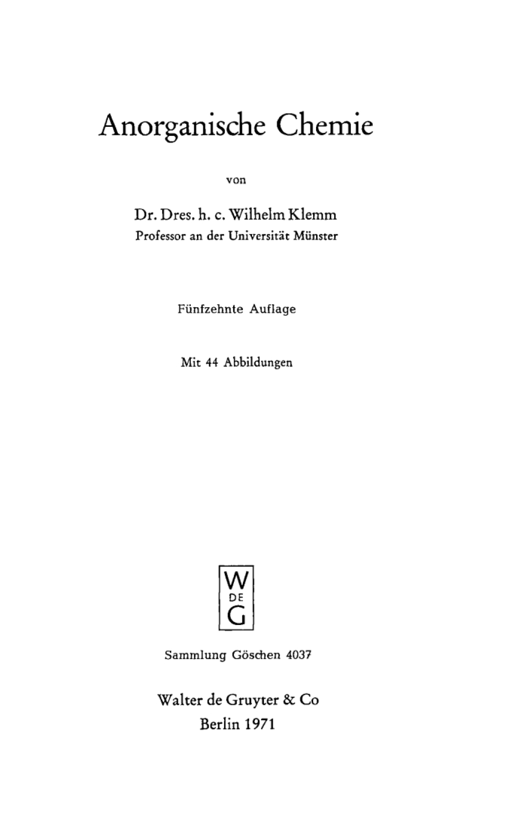 Anorganische Chemie 15th Edition â€“ PDF/EPUB Version Downloadable