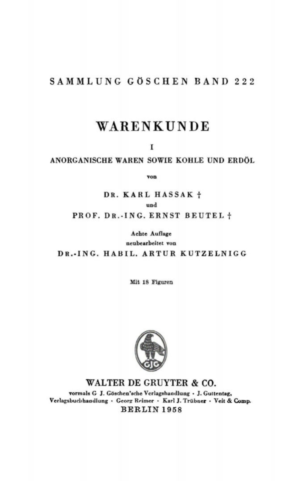 Anorganische Waren sowie Kohle und ErdÃ¶l 1st Edition â€“ PDF/EPUB Version Downloadable